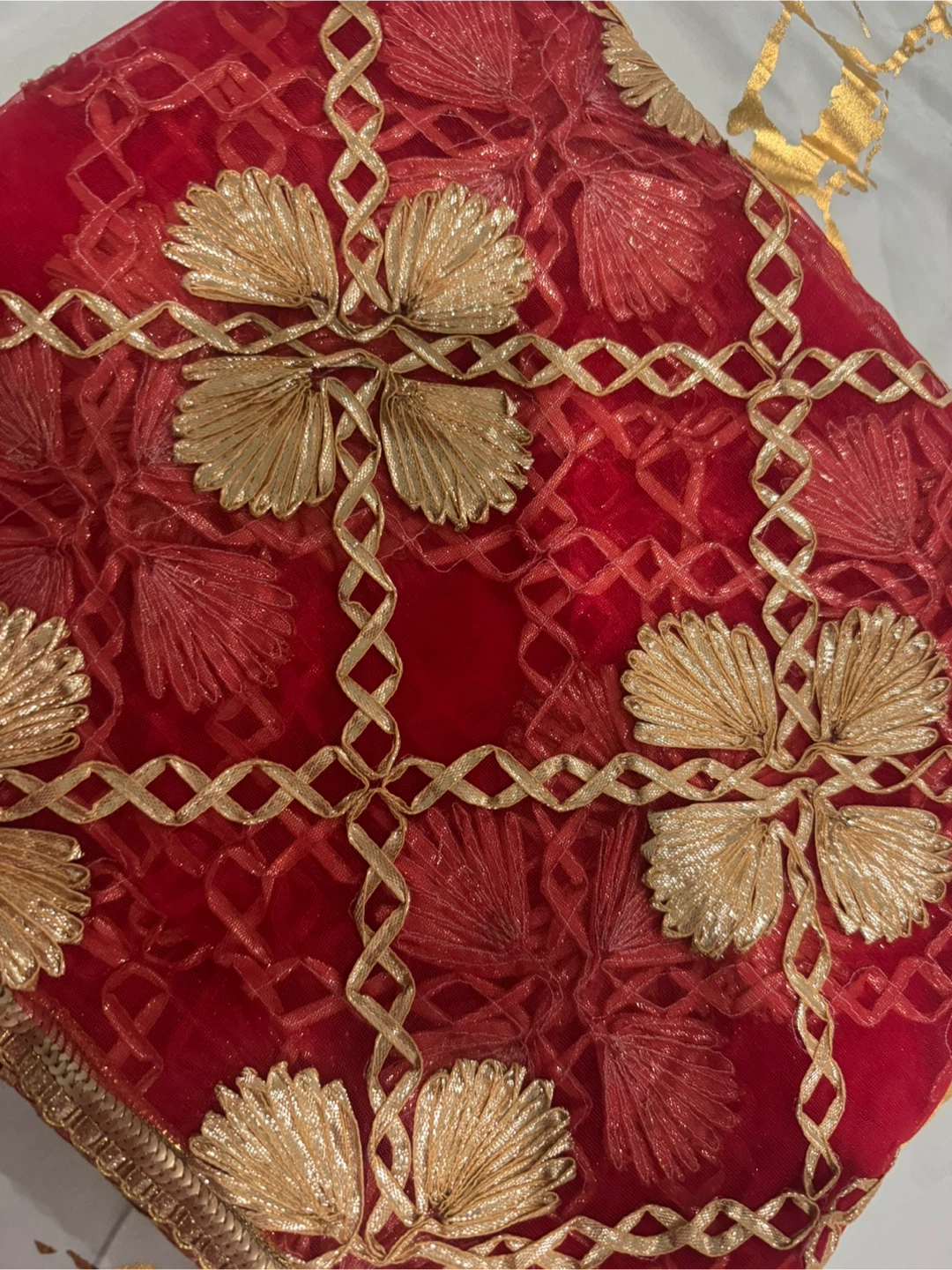 Red Fabric with Gold Embroidery 🏆