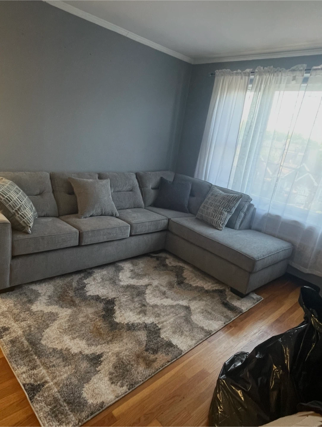 Gray Sectional Sofa with Chaise