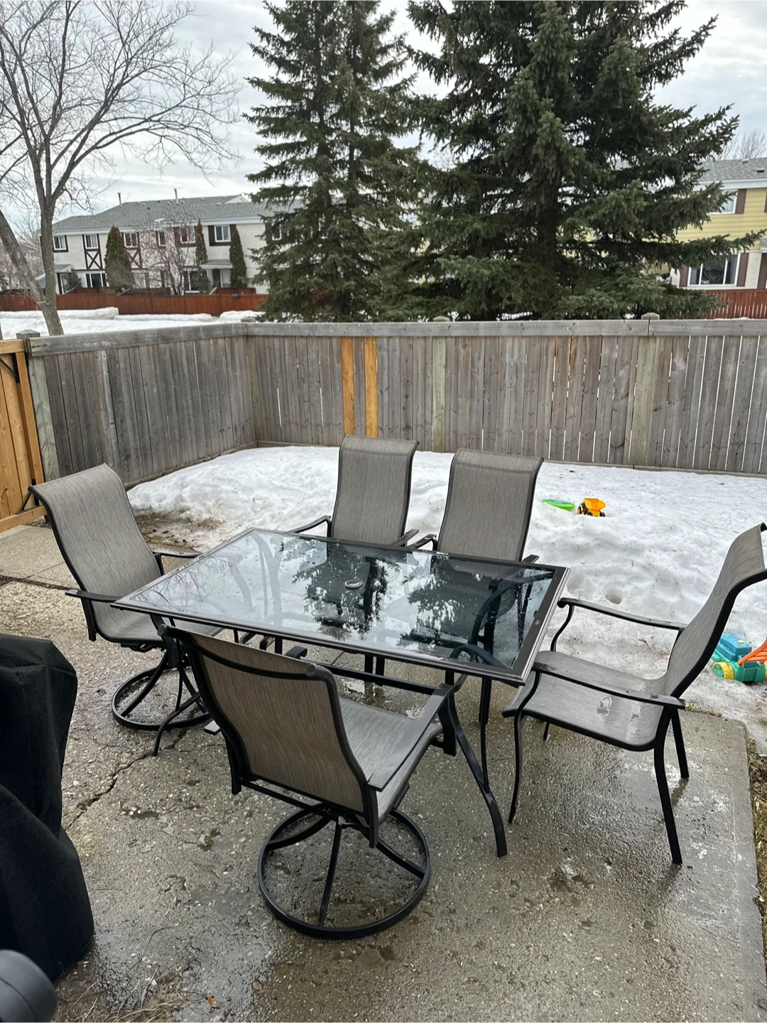 Glass Top Patio Dining Set with 5 Chairs - photo 3