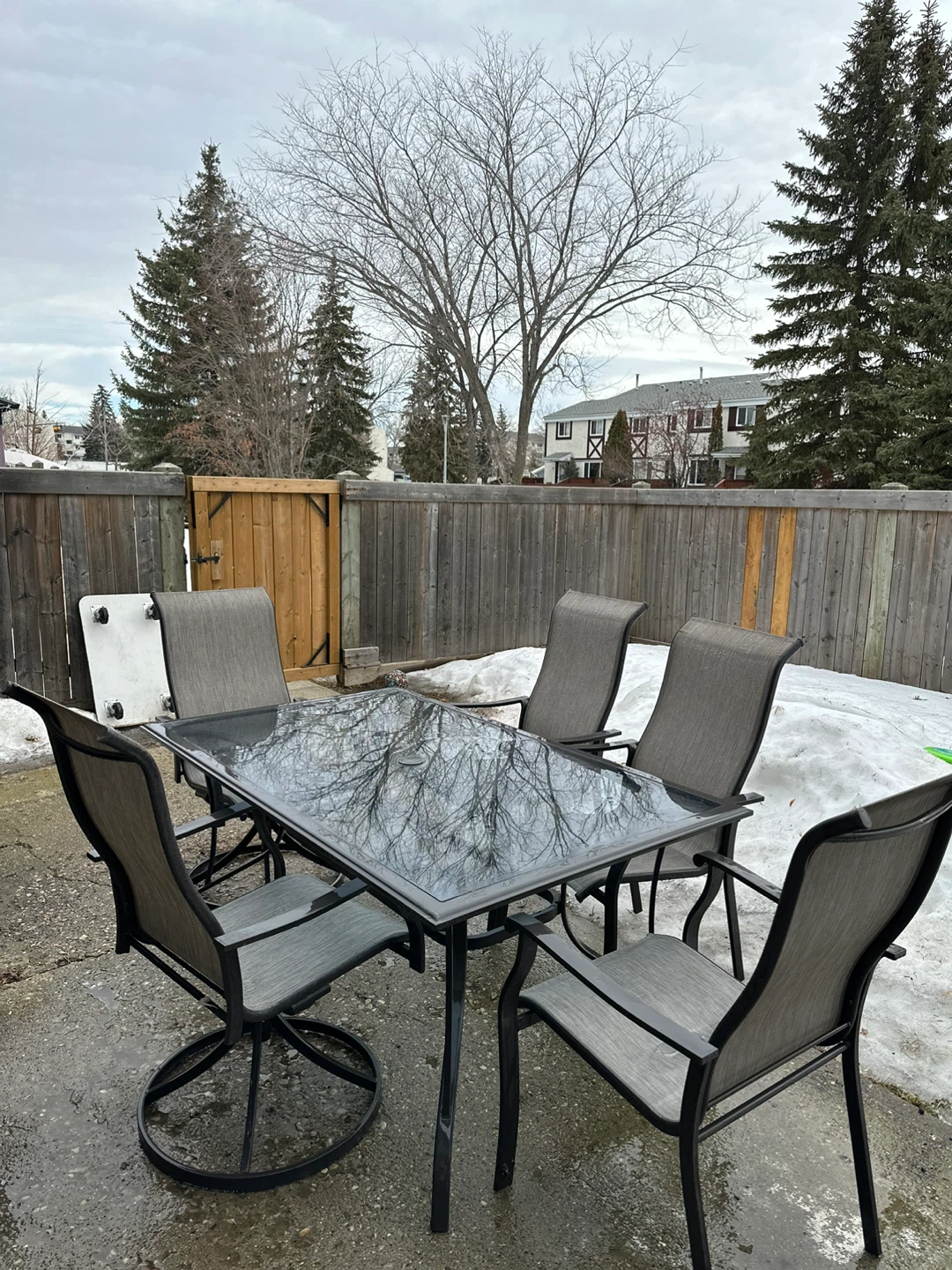 Glass Top Patio Dining Set with 5 Chairs - photo 2