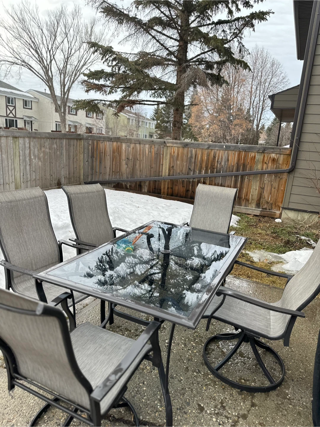 Glass Top Patio Dining Set with 5 Chairs - photo 4