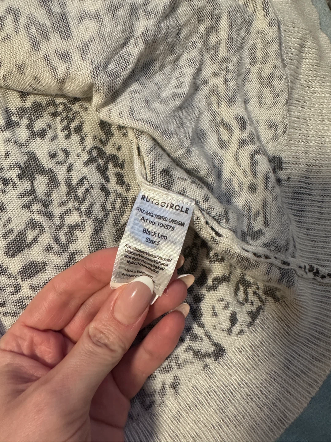 Rut & Circle Patterned Cardigan — Size S