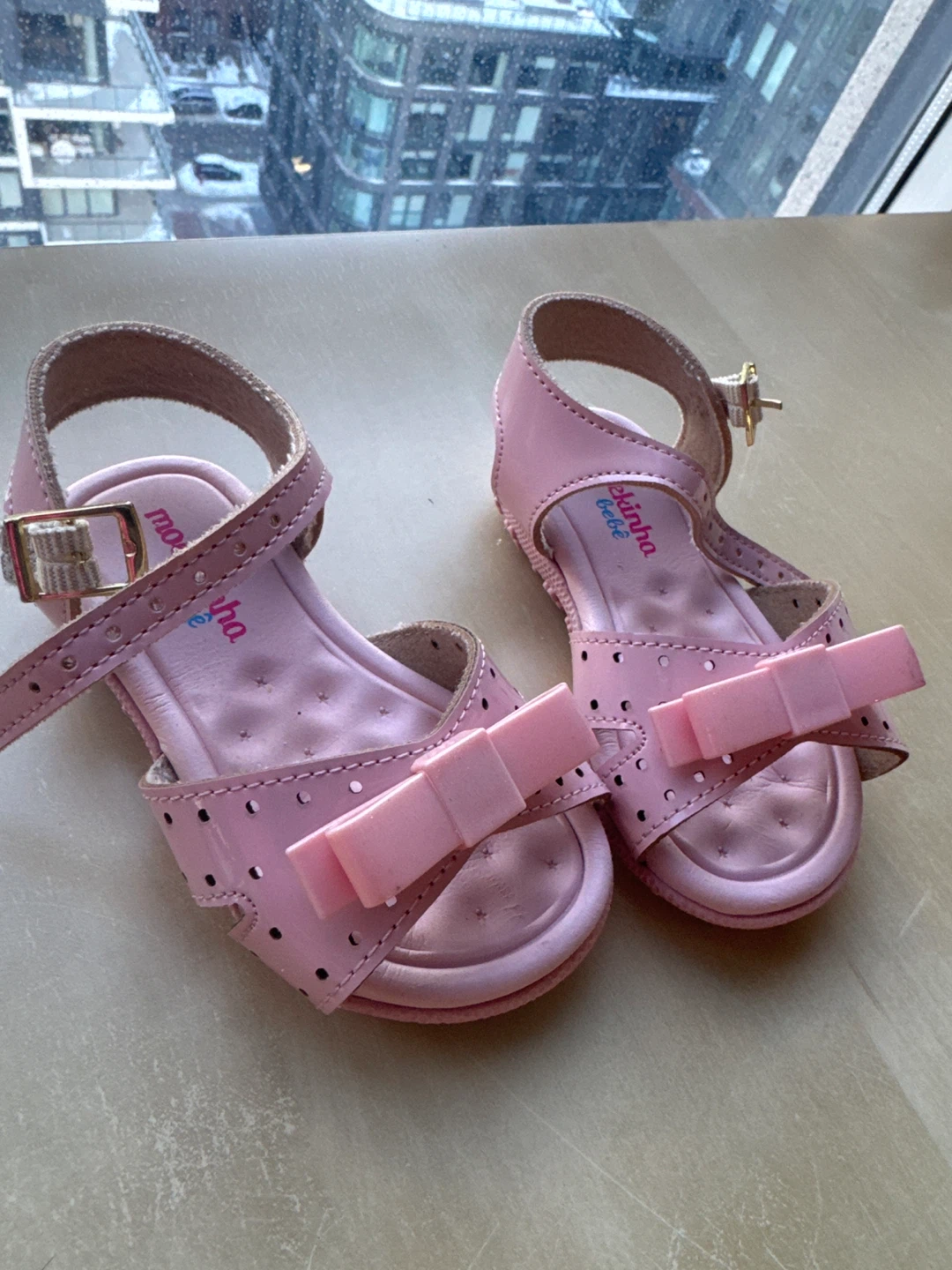 Molekinha Pink Bow Sandals - Size 18 BRA