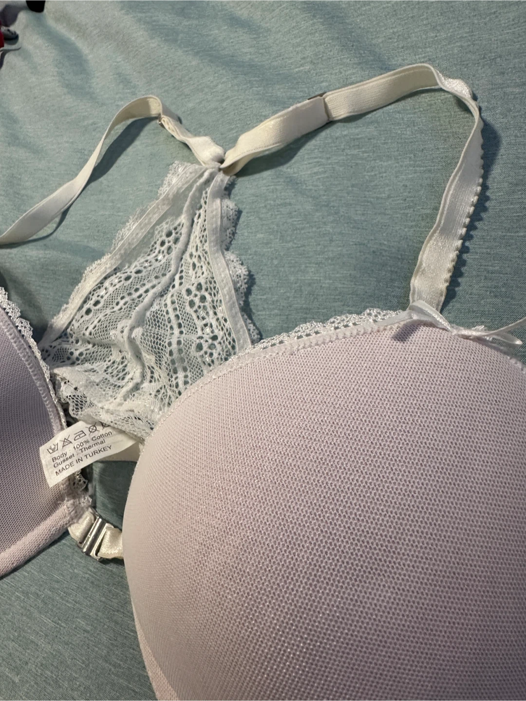 Top Step Lace Racerback Bra - White 85 B
