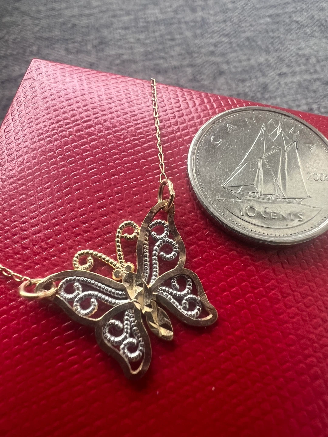 10K Gold Butterfly Necklace - photo 3