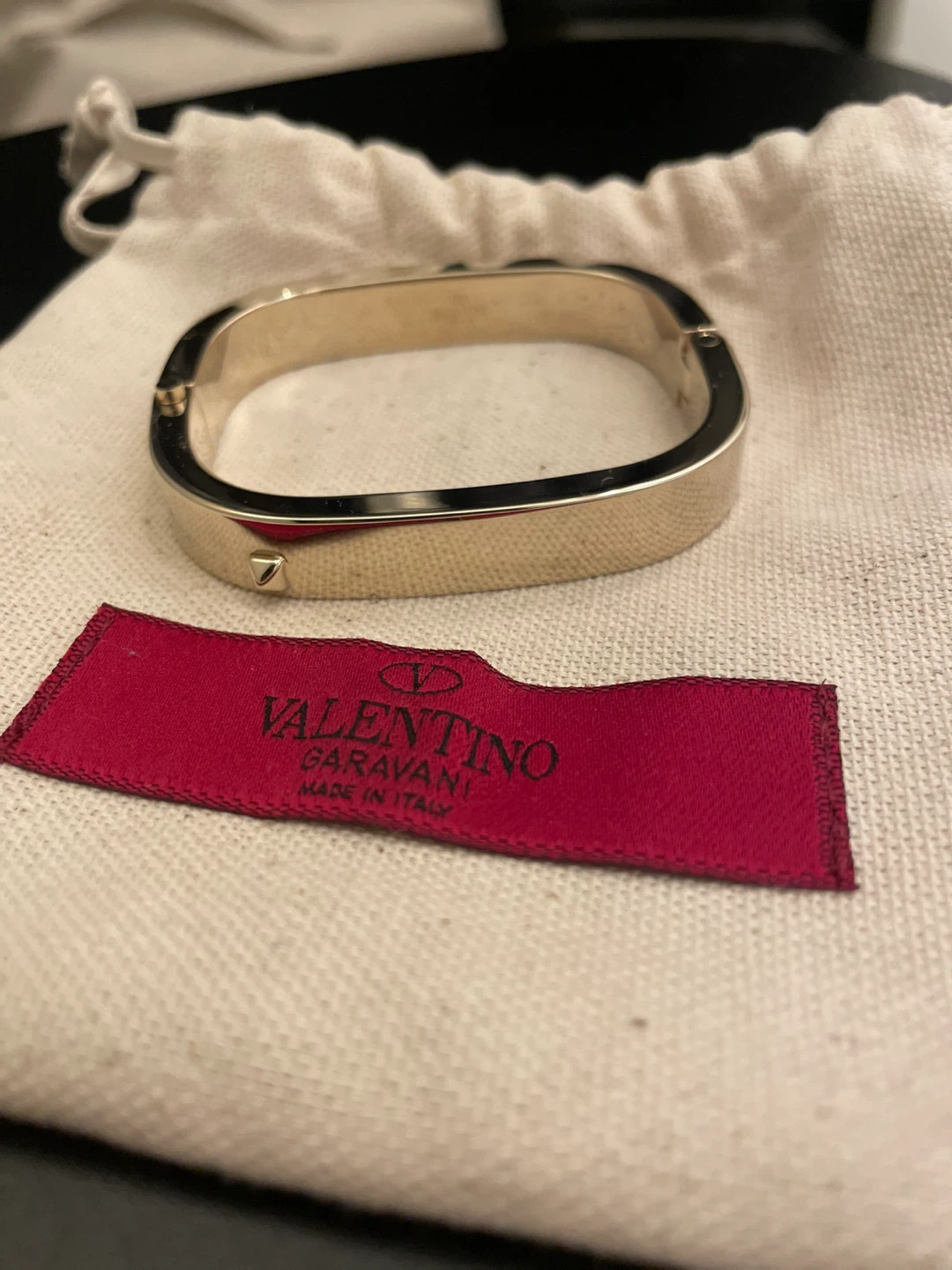 Valentino Garavani Gold Tone Bangle Bracelet