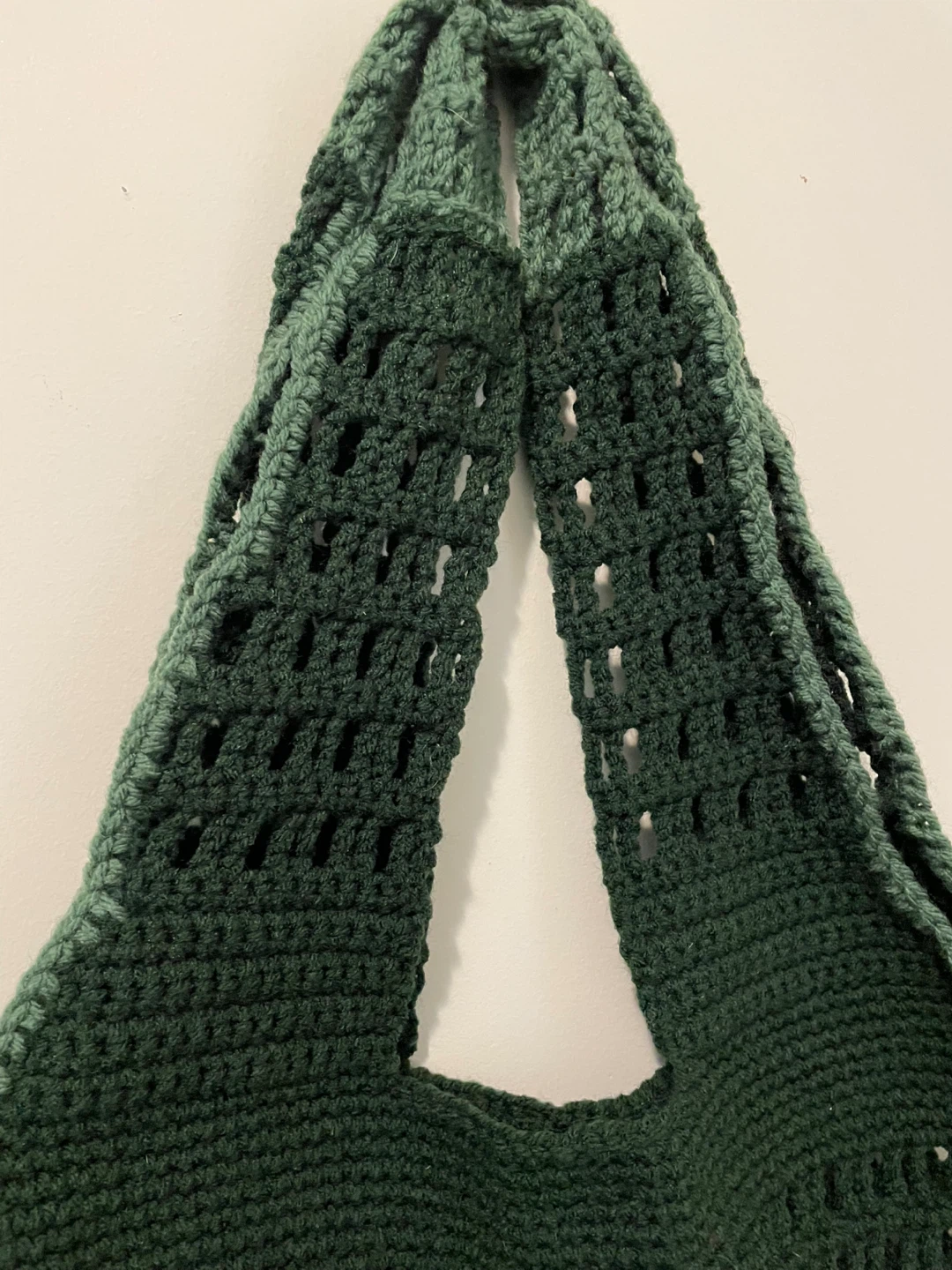 Hand-crocheted green tote bag🏆 - photo 3