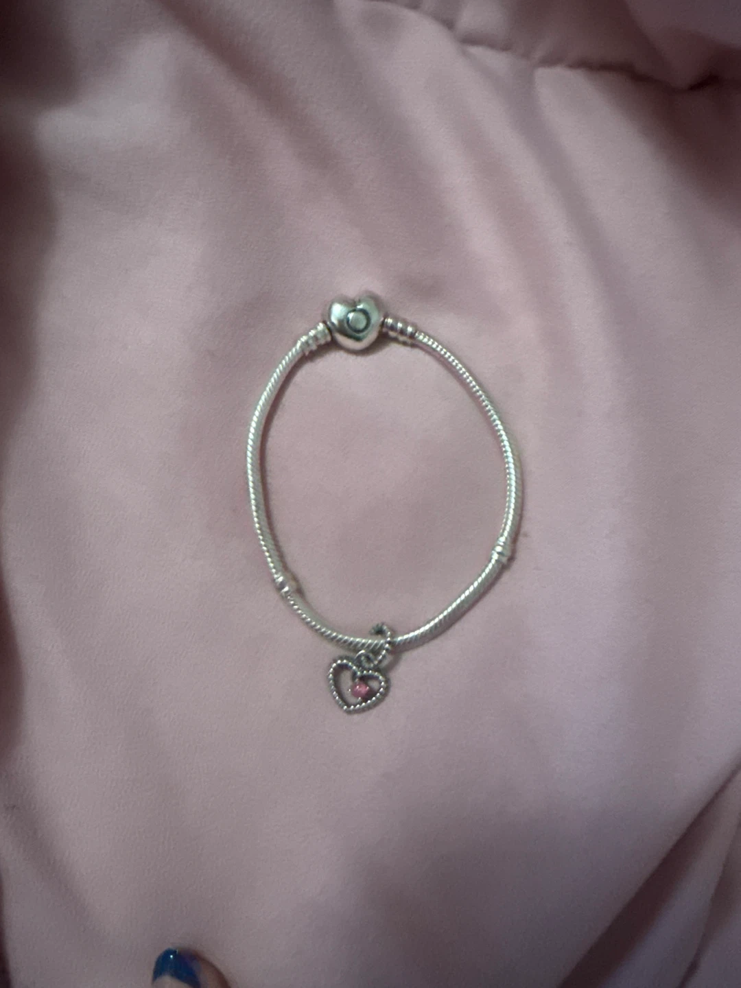 Pandora Sterling Silver Heart Charm Bracelet