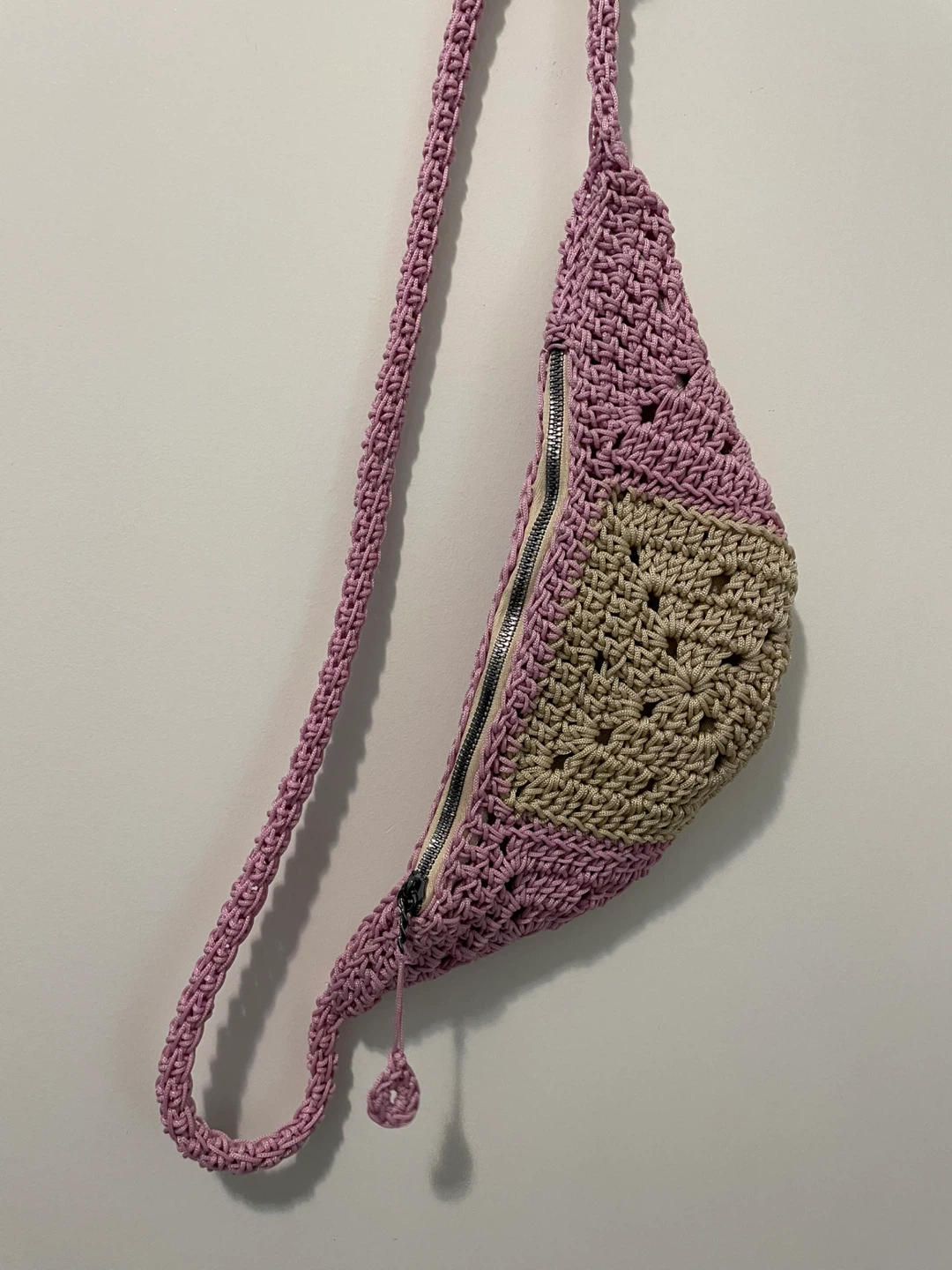 Crocheted Bag - Pink and Tan🏆