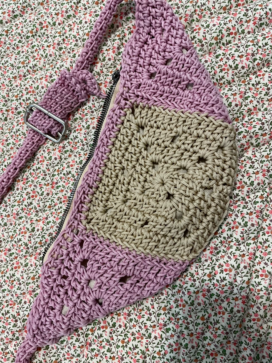 Crocheted Bag - Pink and Tan🏆 - photo 5