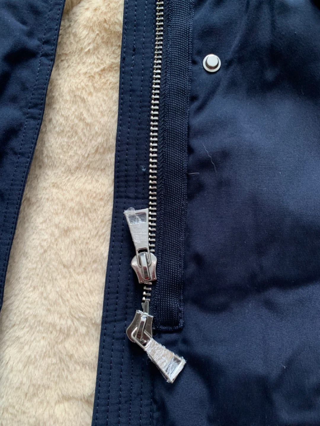 Royal Matrix Navy Parka Jacket with Faux Fur Hood - Size 24 - photo 3