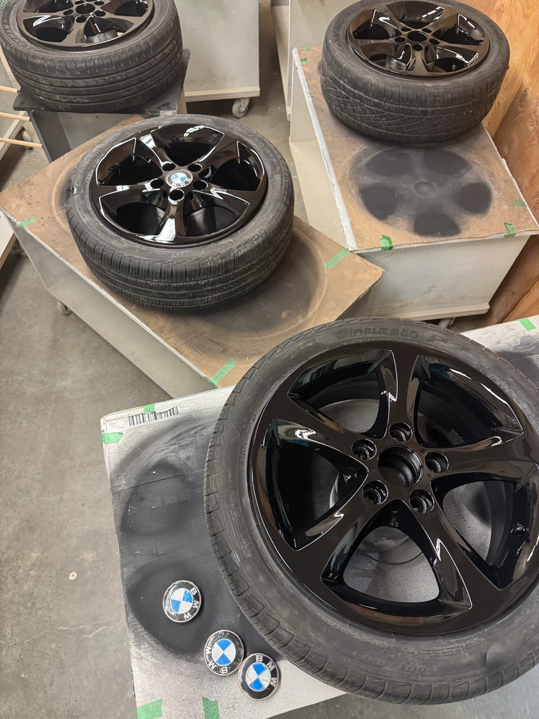 17” BMW Gloss Black Alloy Wheels with tires (Set of 4) - photo 3