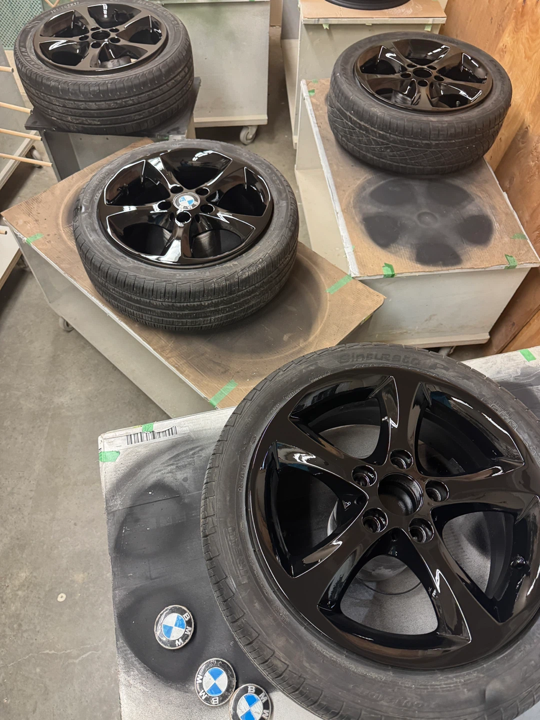 17” BMW Gloss Black Alloy Wheels with tires (Set of 4) - photo 2
