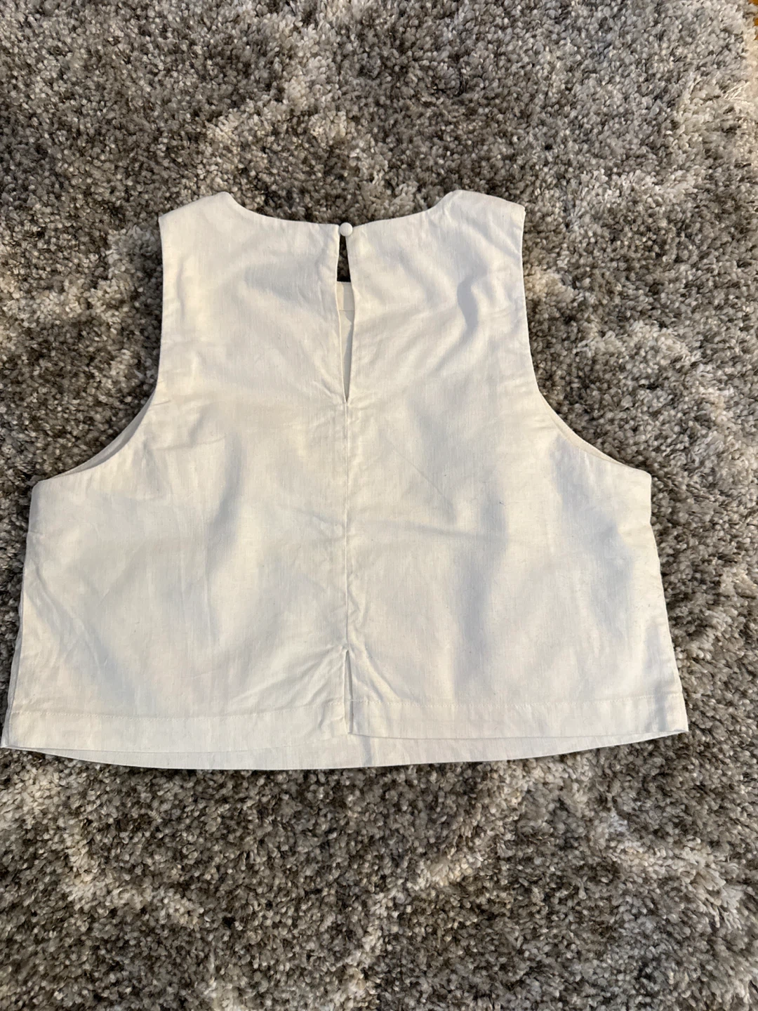 Banana Republic White Linen Blend Crop Top Size M - photo 2