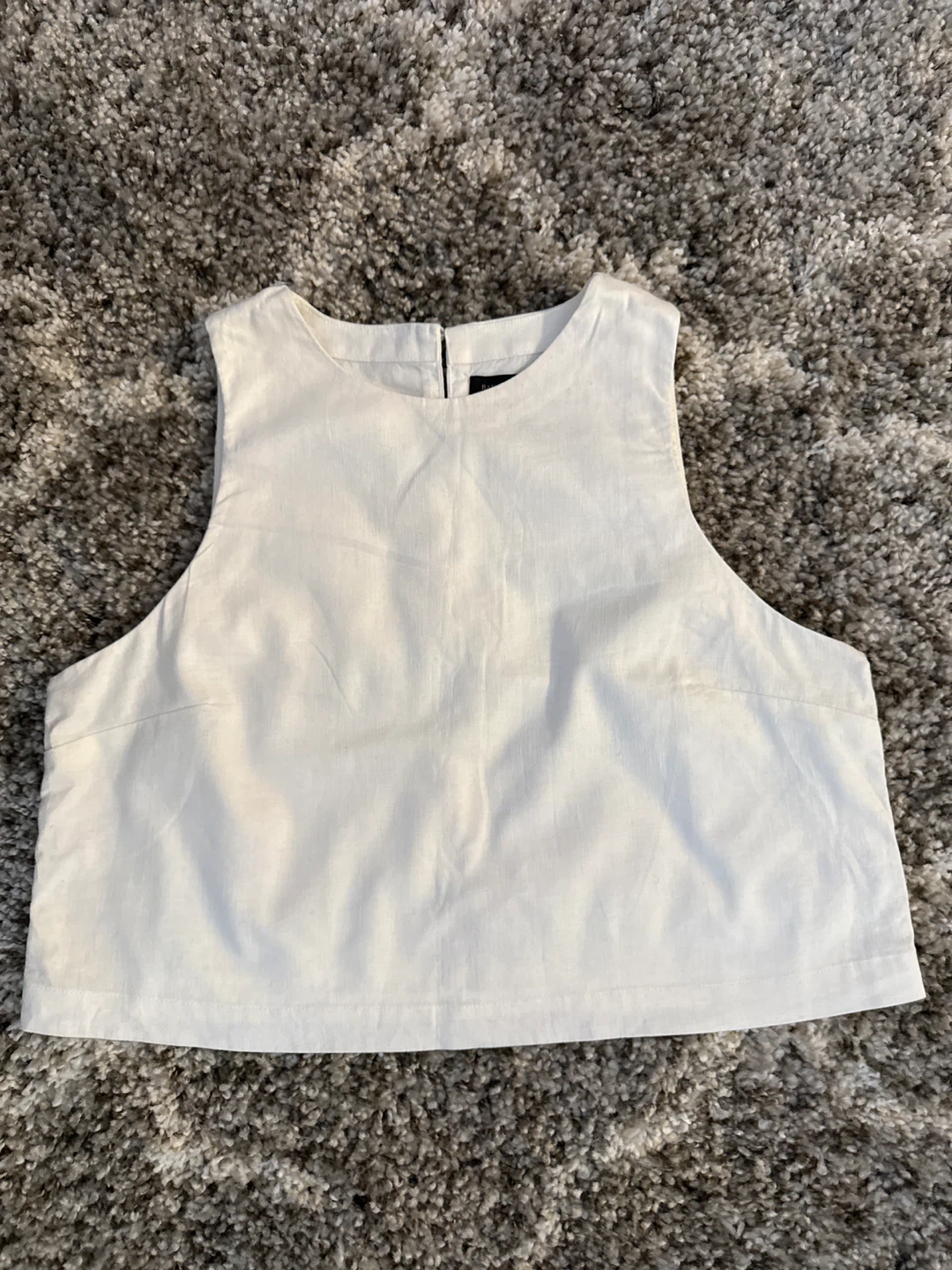Banana Republic White Linen Blend Crop Top Size M