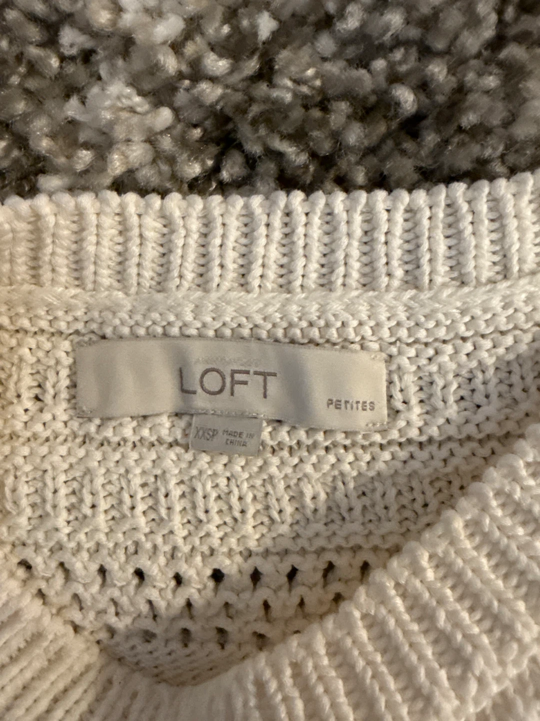 LOFT Cream Knit Sleeveless Tank Top XXSP - photo 3