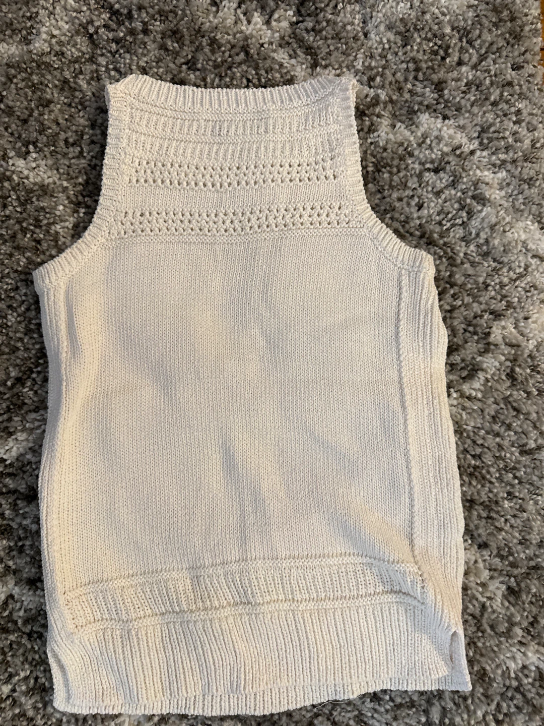 LOFT Cream Knit Sleeveless Tank Top XXSP - photo 2