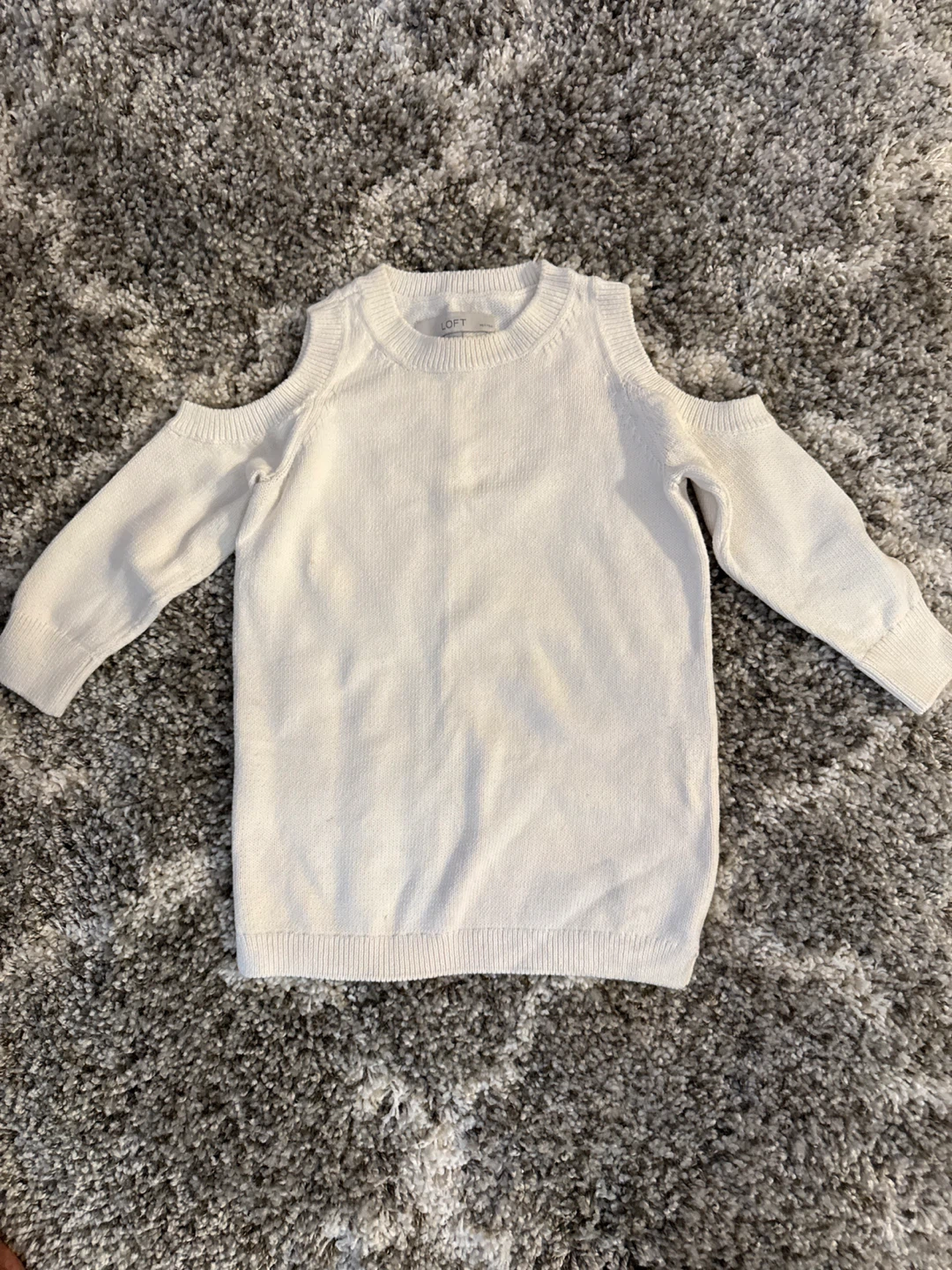 LOFT White Cold Shoulder Sweater - XXSP