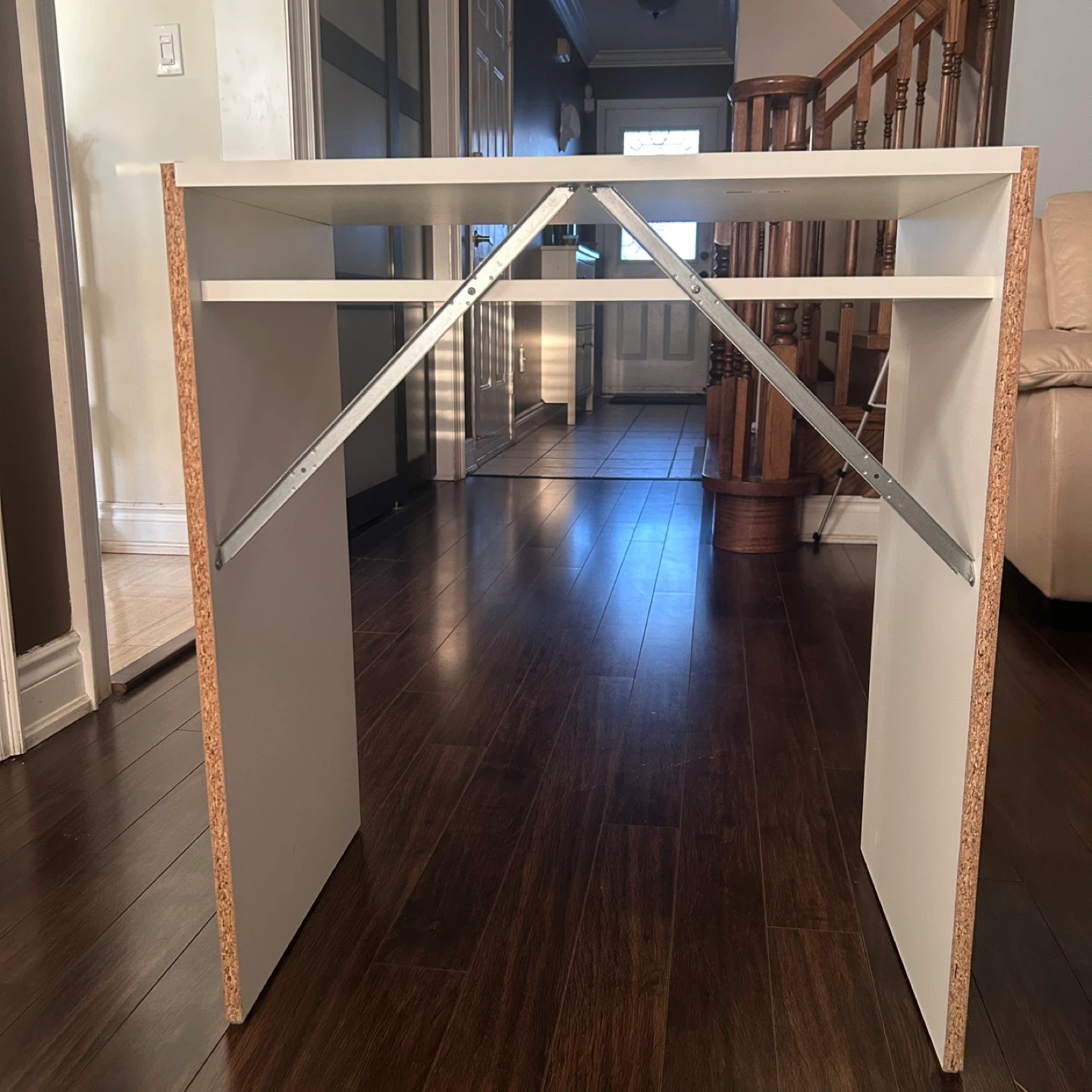 White Console Table with Shelf - photo 4