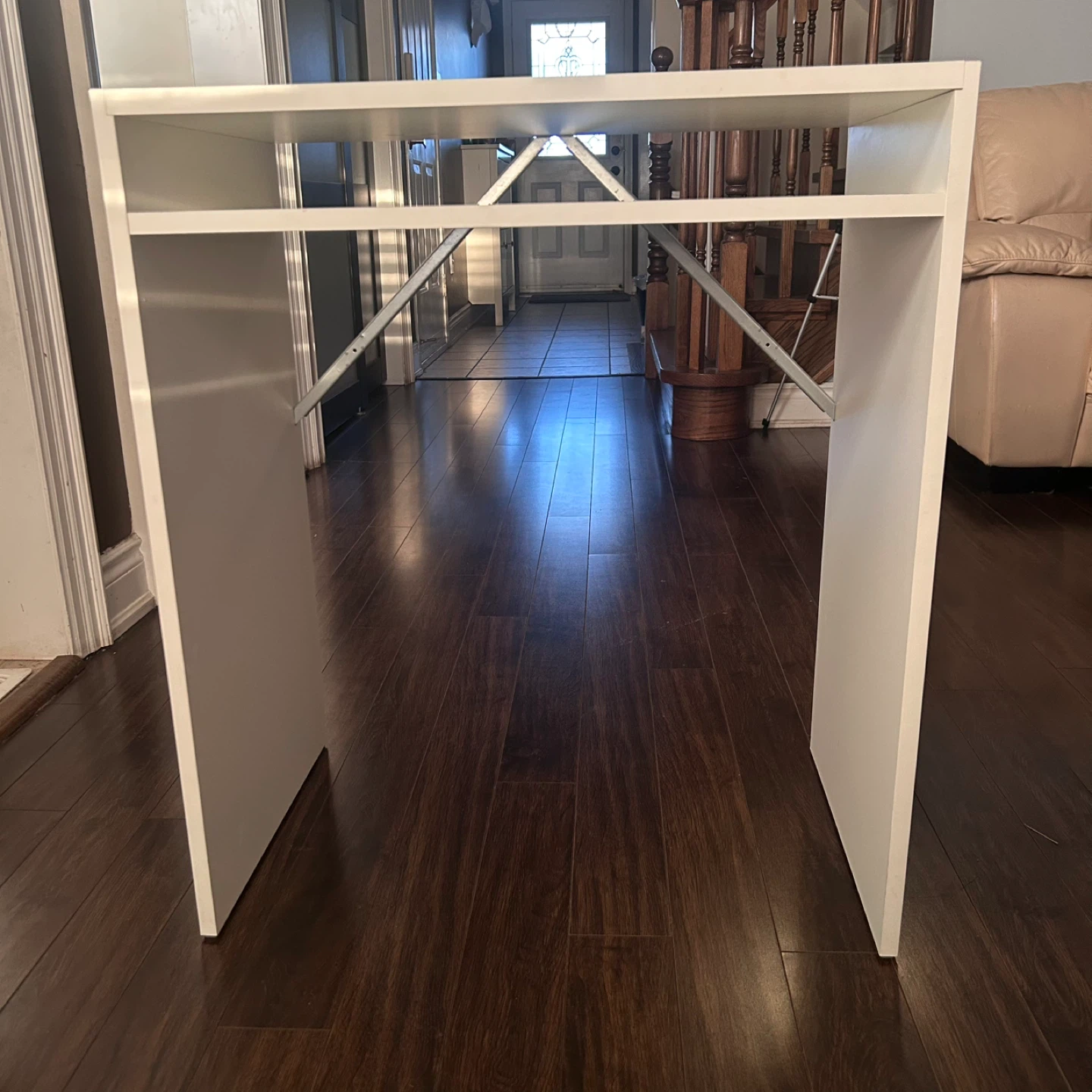 White Console Table with Shelf - photo 5