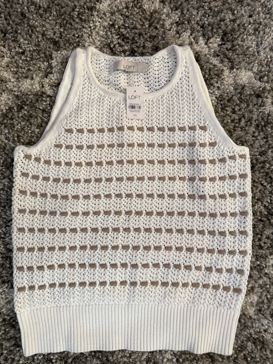 LOFT Women's White Knit Tank Top - Size XS