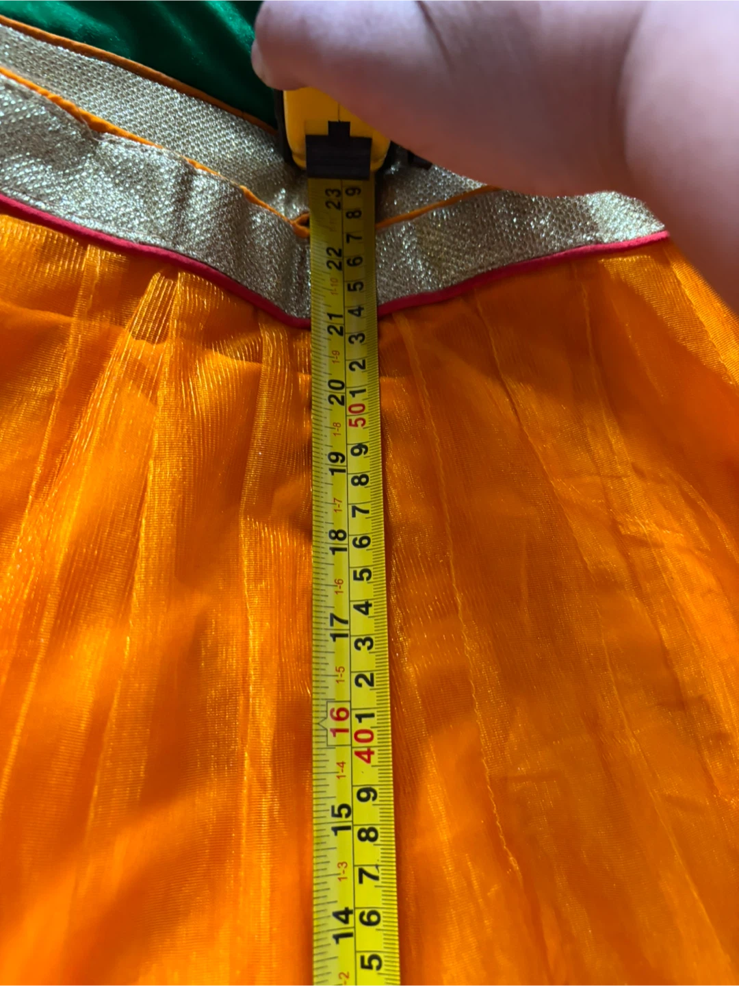 Orange and Green Indian Traditional Dress for Kids - photo 3
