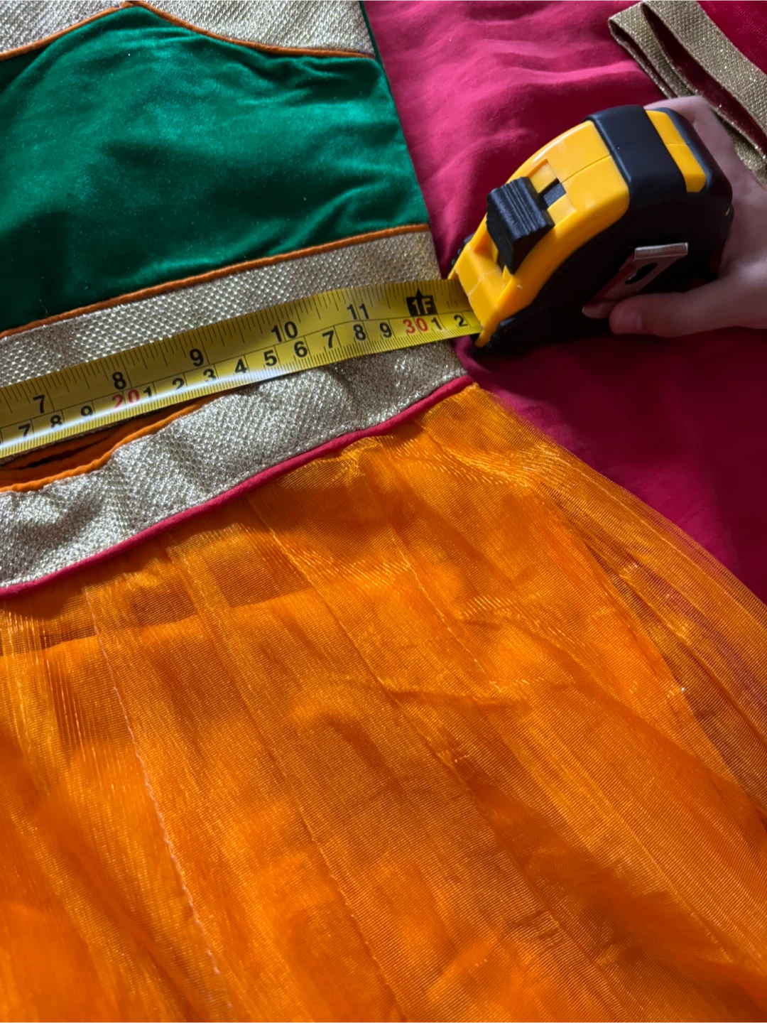 Orange and Green Indian Traditional Dress for Kids - photo 4