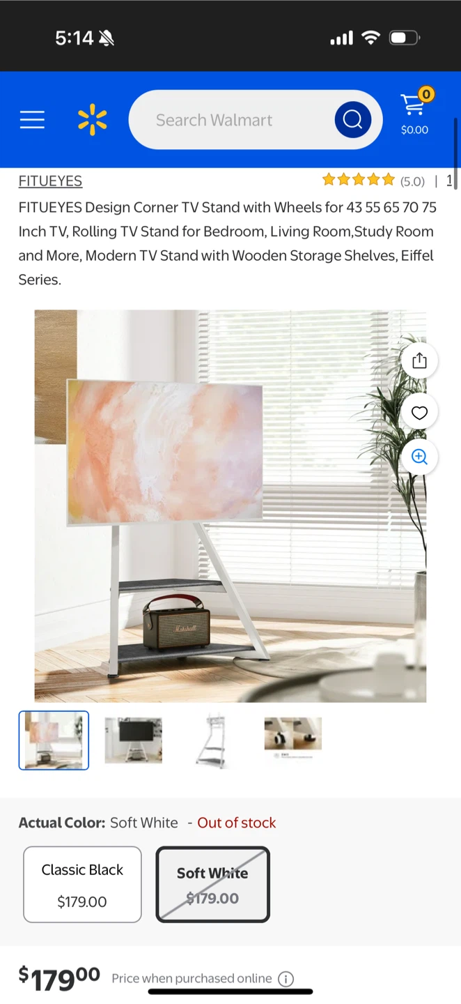 FITUEYES Design Corner TV Stand with Wheels for 43-75 Inch TVs - photo 4