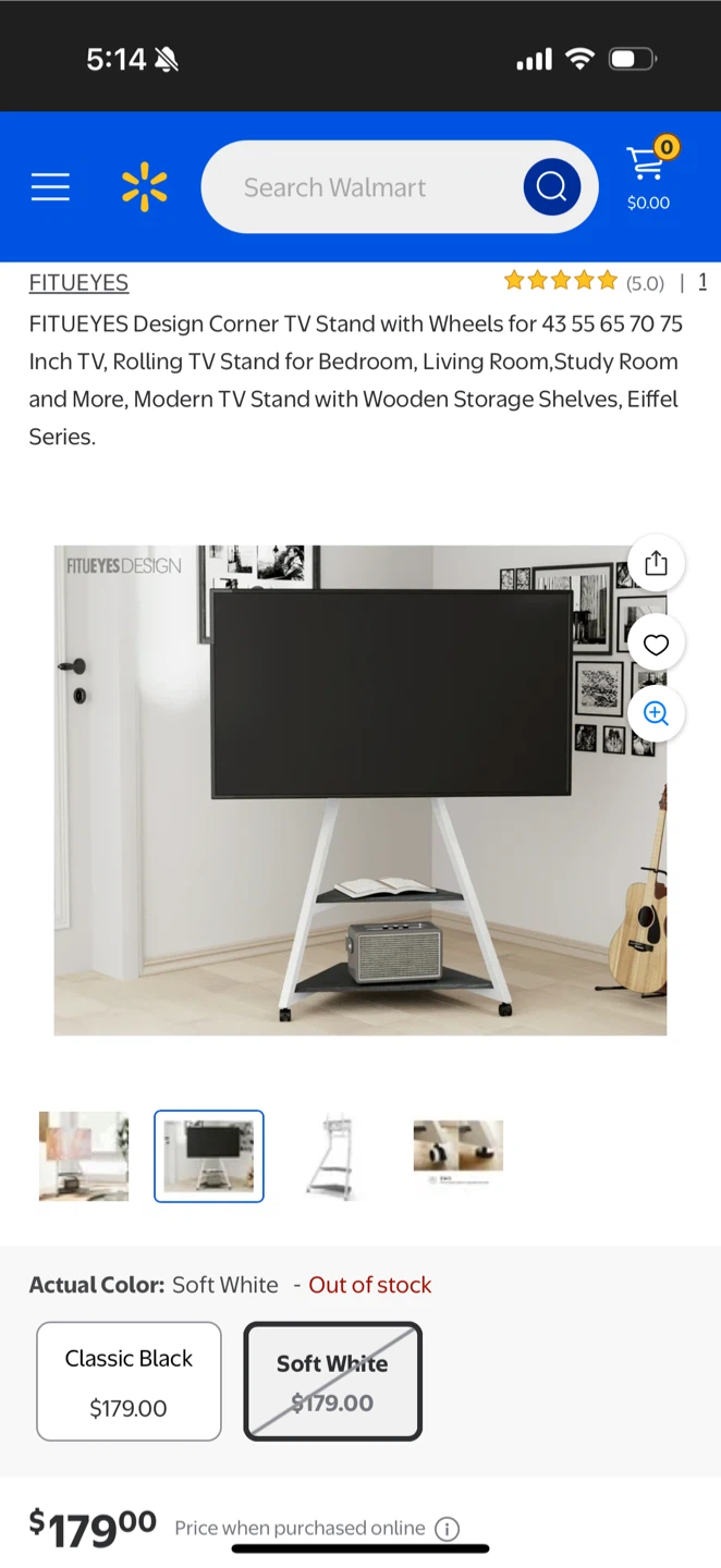 FITUEYES Design Corner TV Stand with Wheels for 43-75 Inch TVs - photo 5