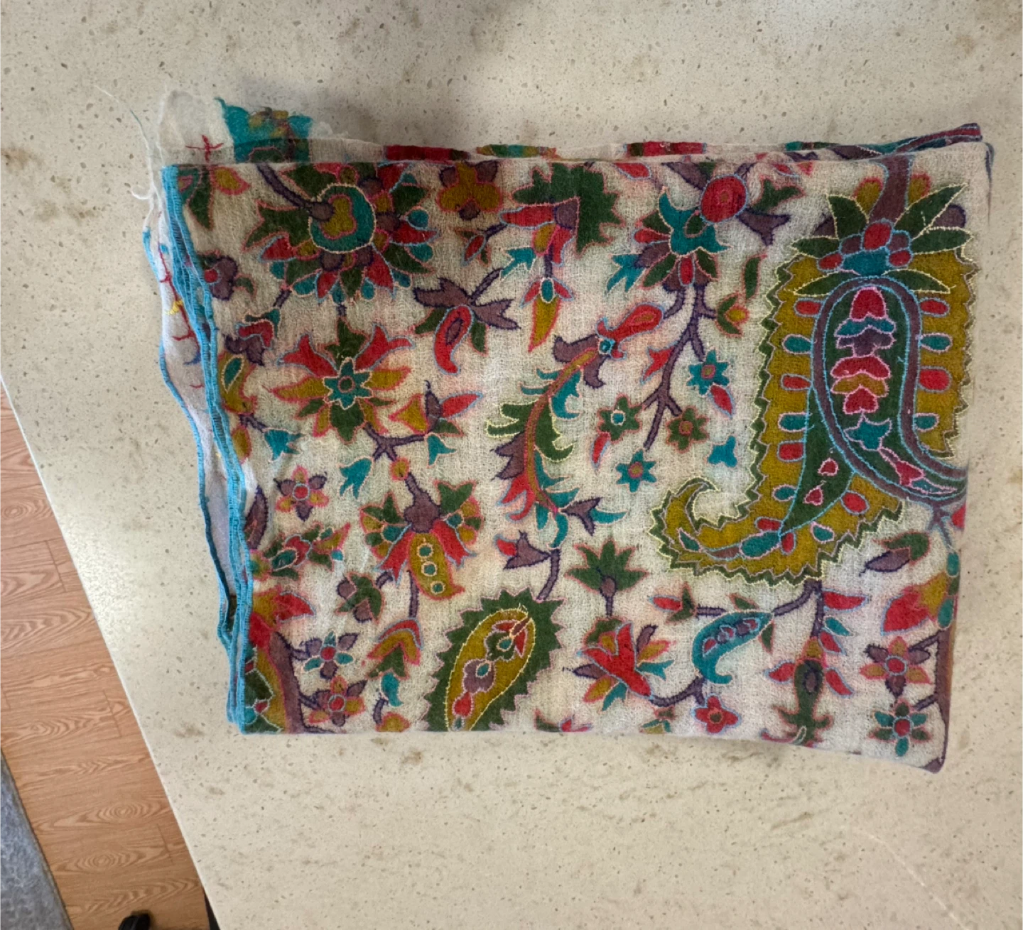 Real Kashmir Paisley Print Scarf - photo 2
