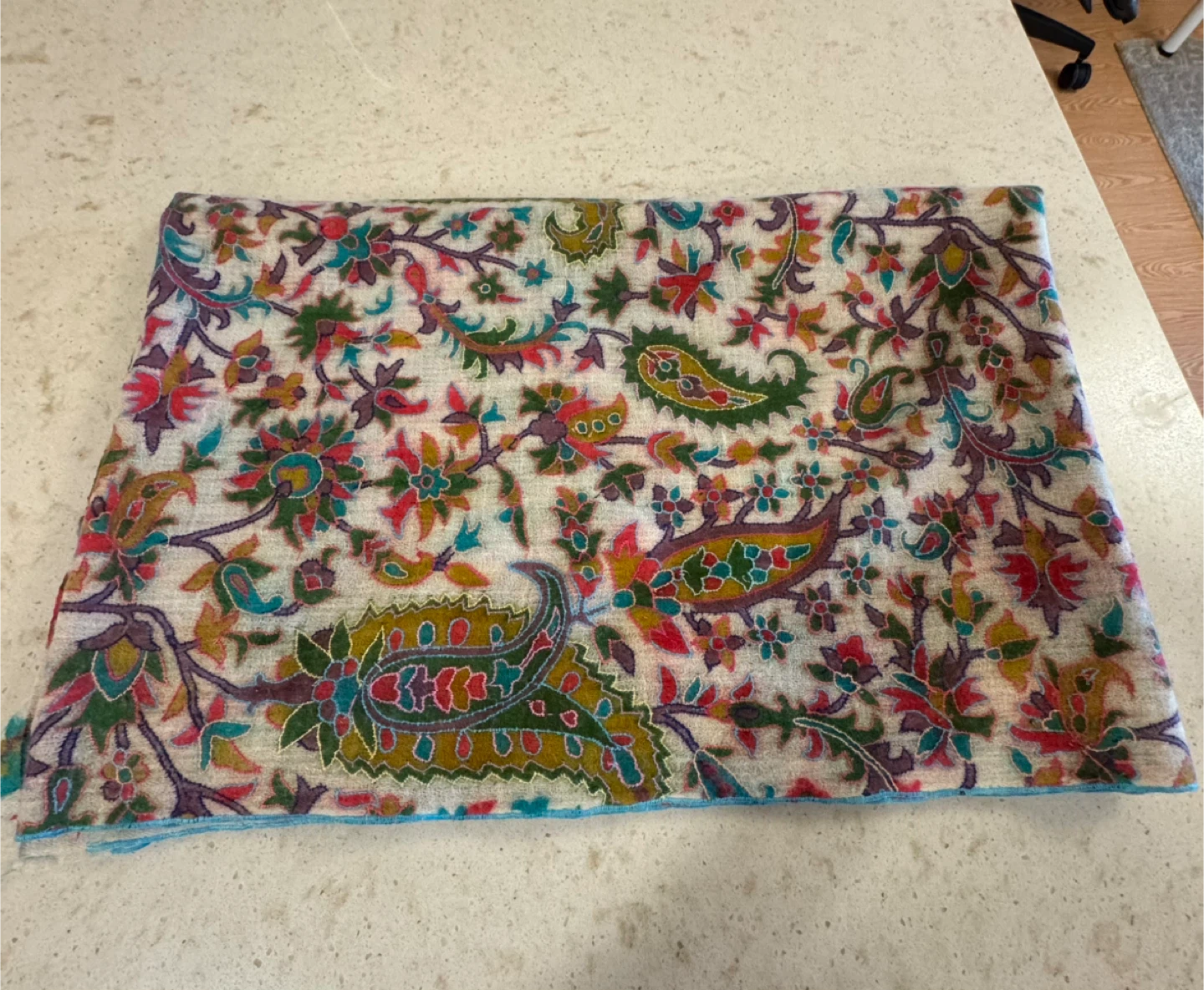 Real Kashmir Paisley Print Scarf