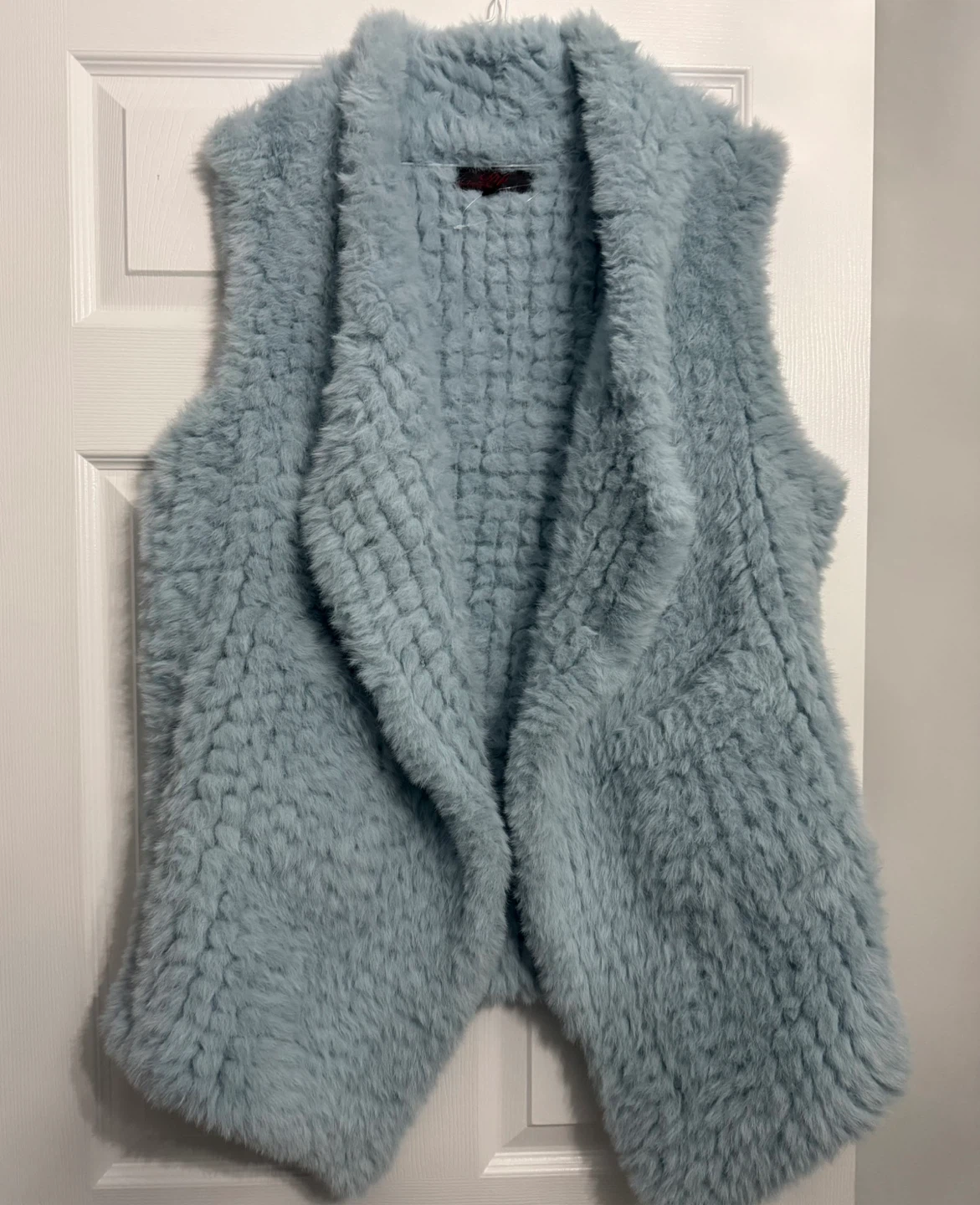 D. Fiorenza Faux Fur Vest Light Blue
