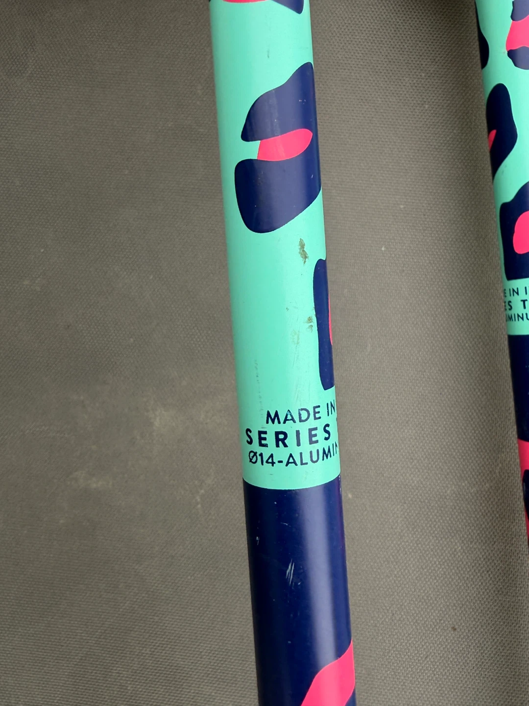 Scott Ski Poles - 100cm/40" - Teal/Pink Leopard Print - photo 5