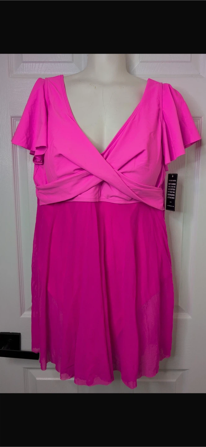 New! Blooming Jelly Tummy Control Pink & Magenta Swimdress - photo 5