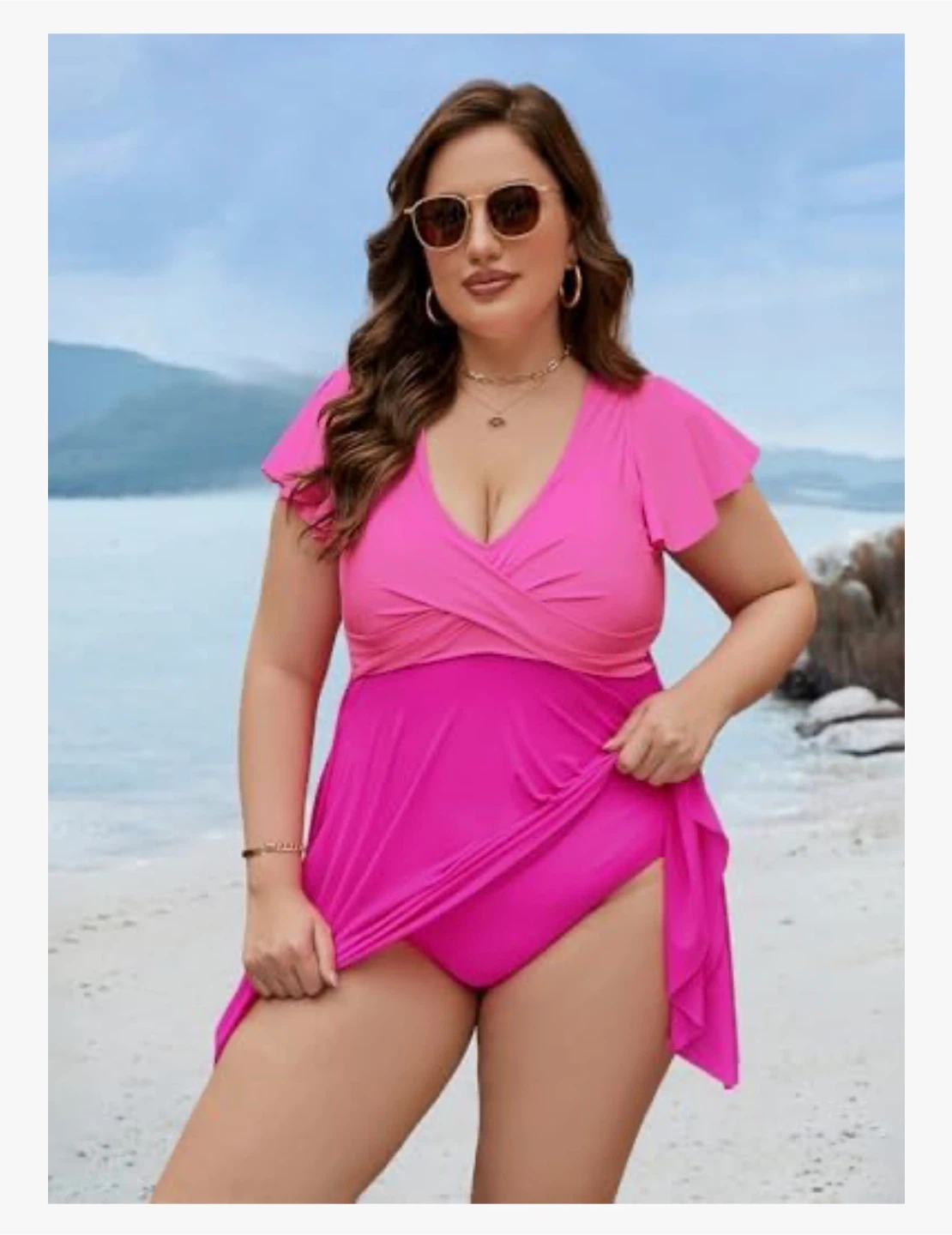 New! Blooming Jelly Tummy Control Pink & Magenta Swimdress - photo 2