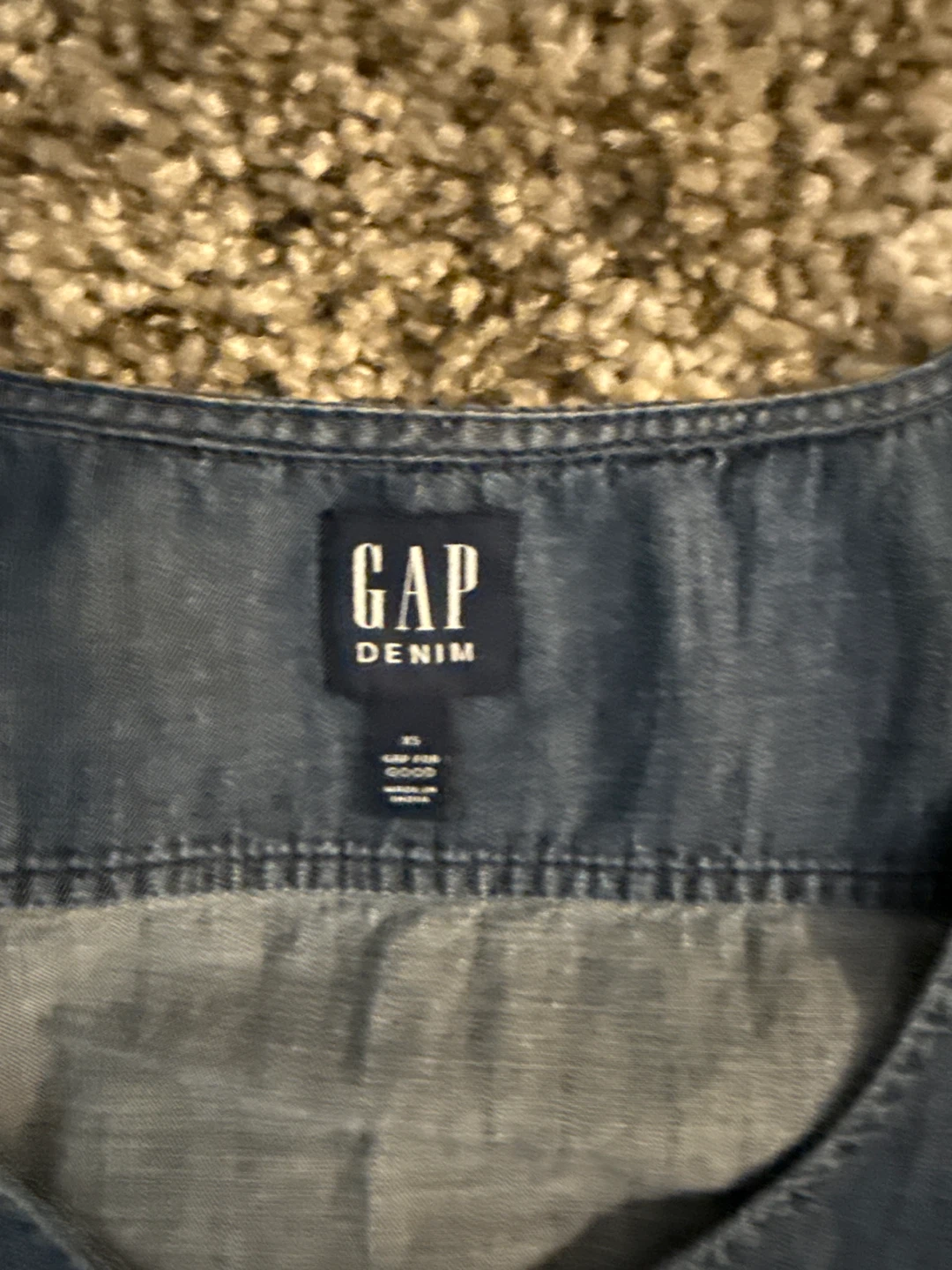 GAP Denim Sleeveless Peplum Top XS - photo 2