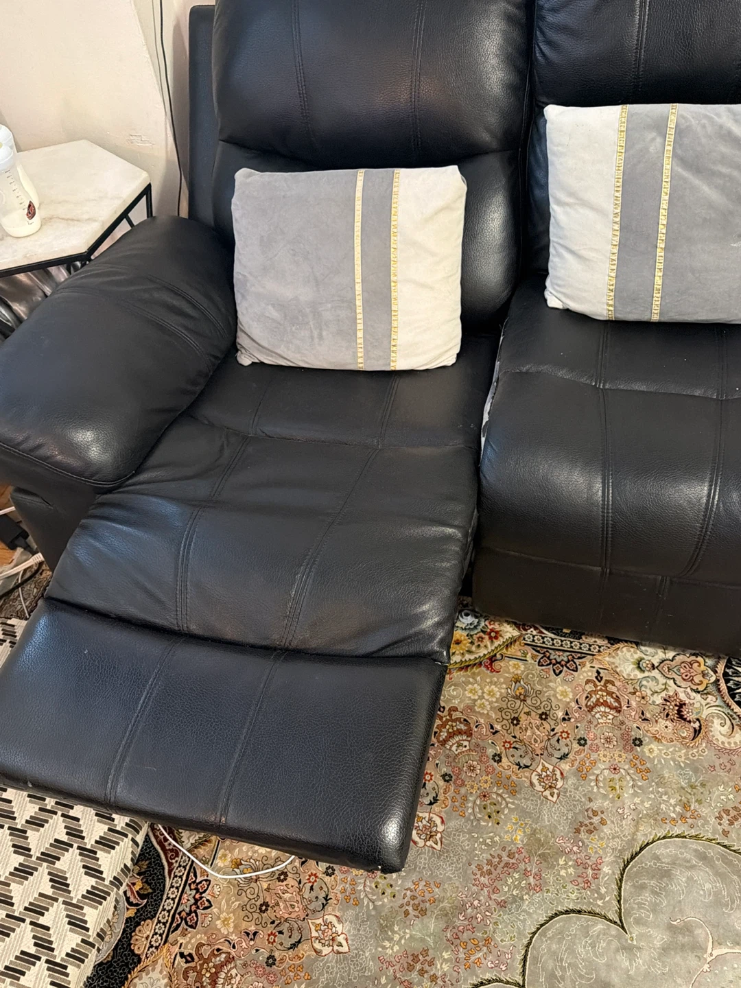Black Leather Recliner Sofa Set - photo 5