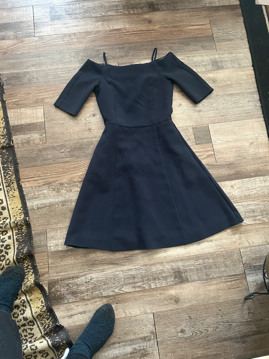 Navy Blue Off-the-Shoulder Dress 🏆