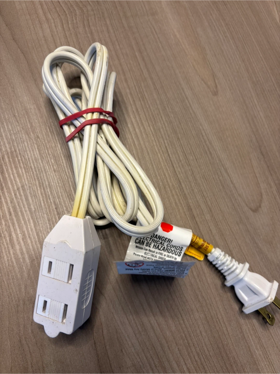 White 3-Outlet Extension Cord - photo 2