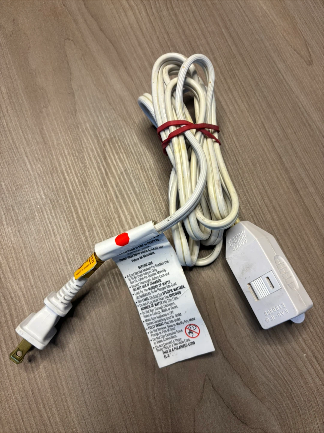 White 3-Outlet Extension Cord