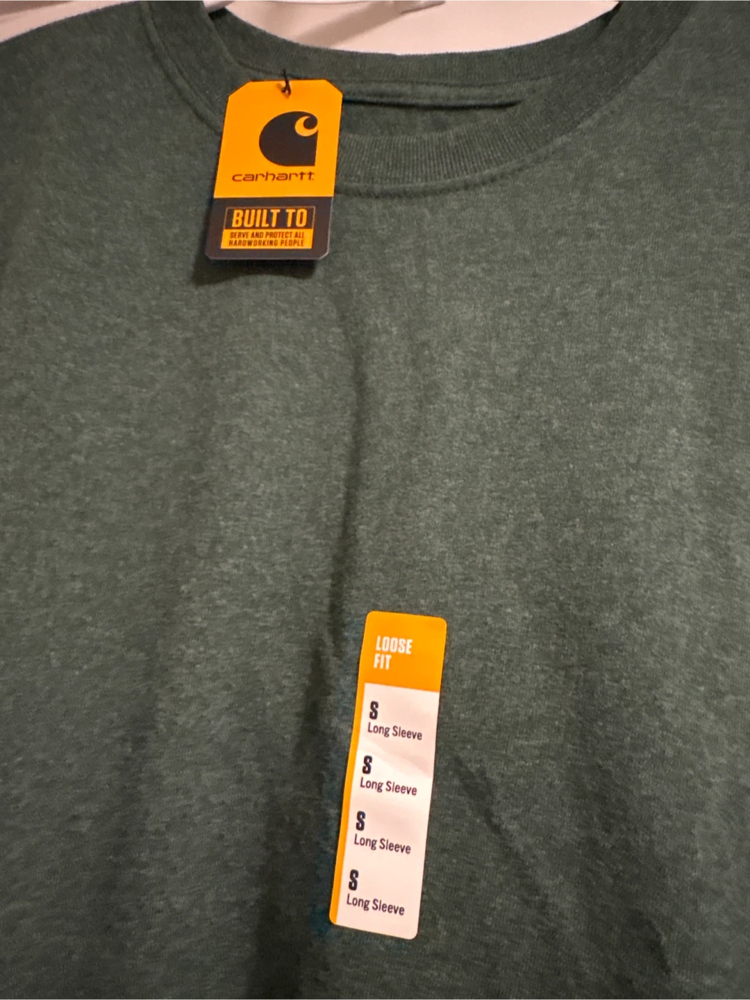 Small Carhartt Men's Loose Fit Long Sleeve Shirt - Green, Size S - photo 2
