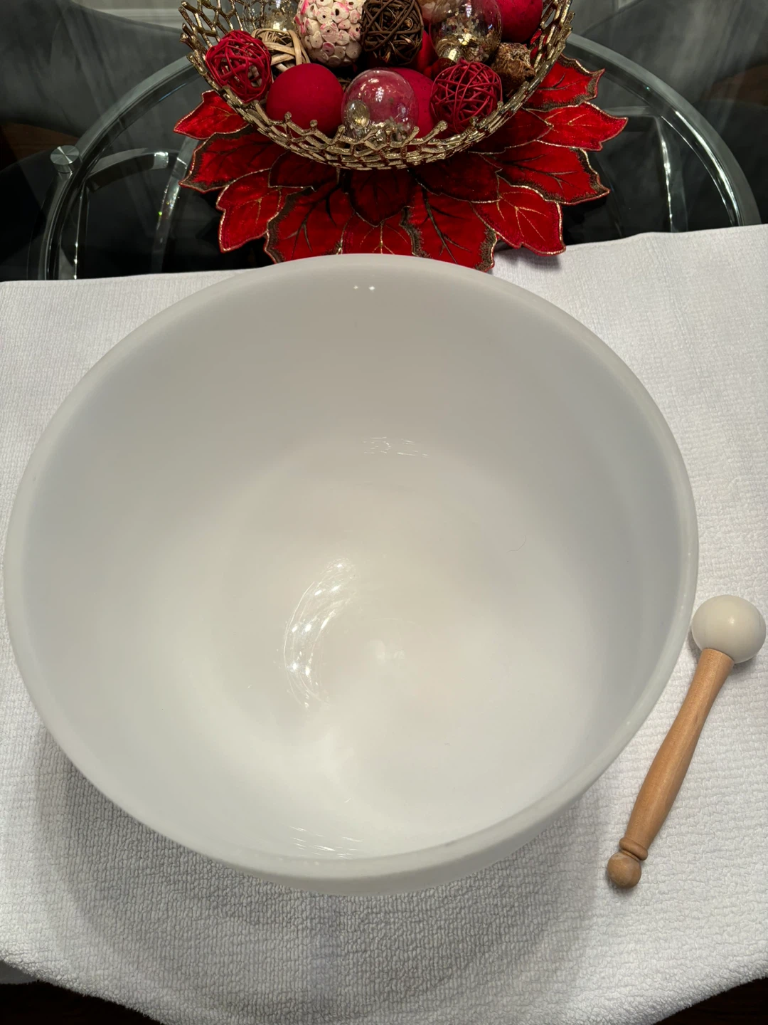 Premium 12” Frosted Quartz Singing Bowl – C4 (440Hz)