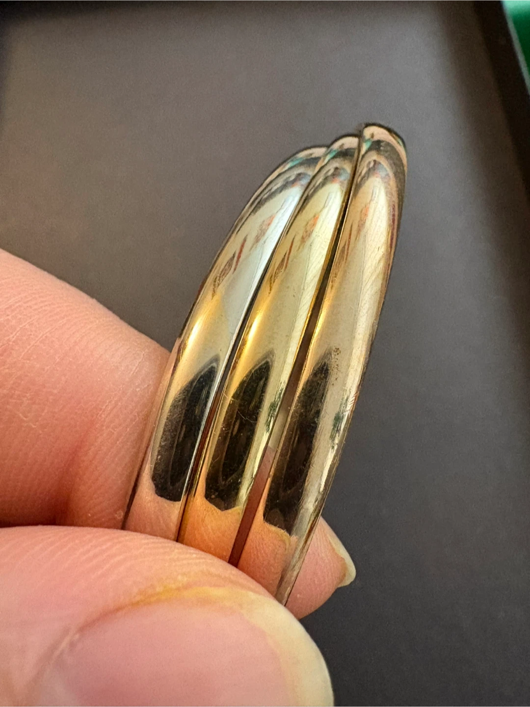 Vintage Set of 3 Gold Tone Bangle Bracelets - photo 2