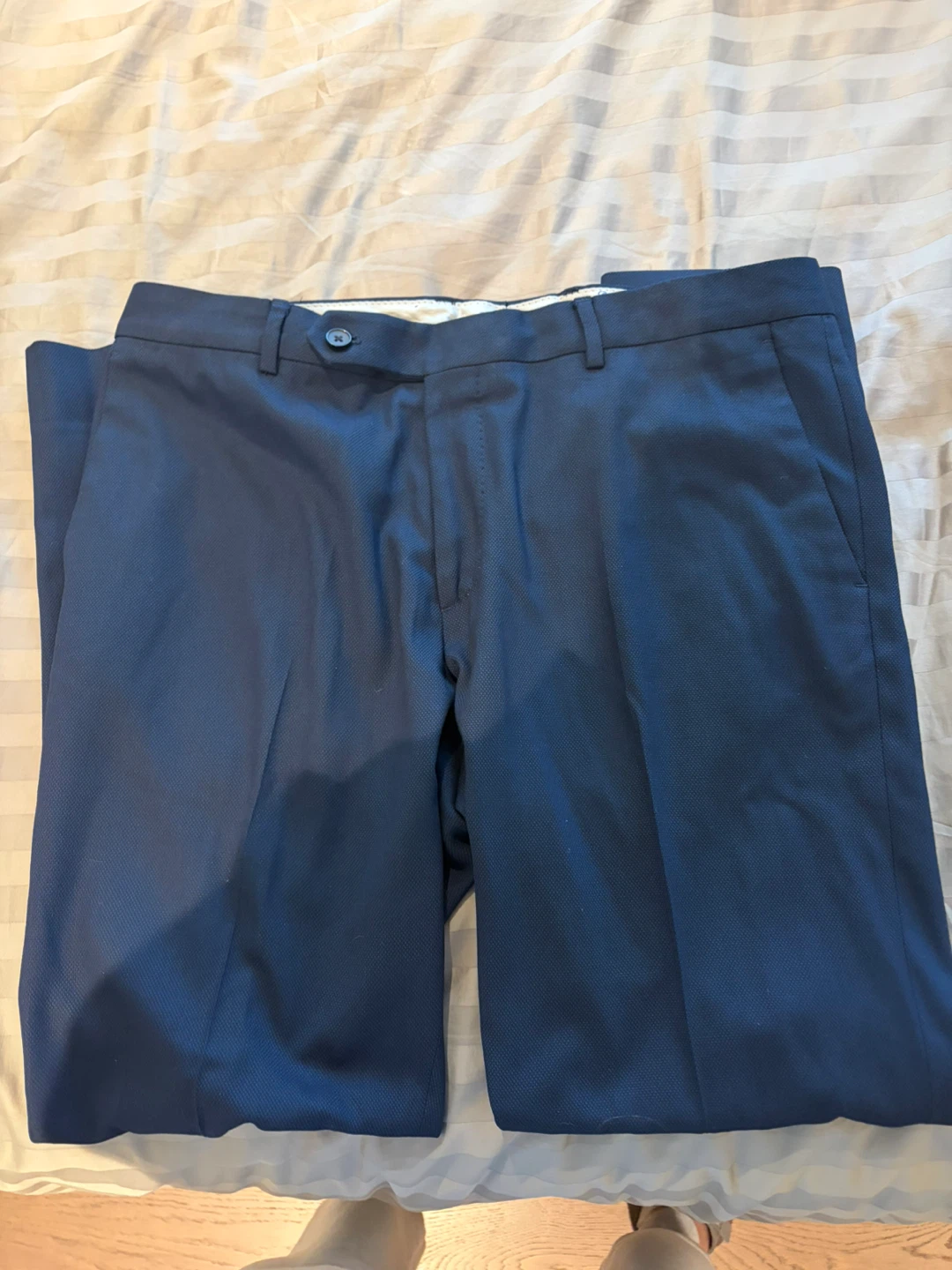 Zara Man Blue Patterned Dress Pants Size 34