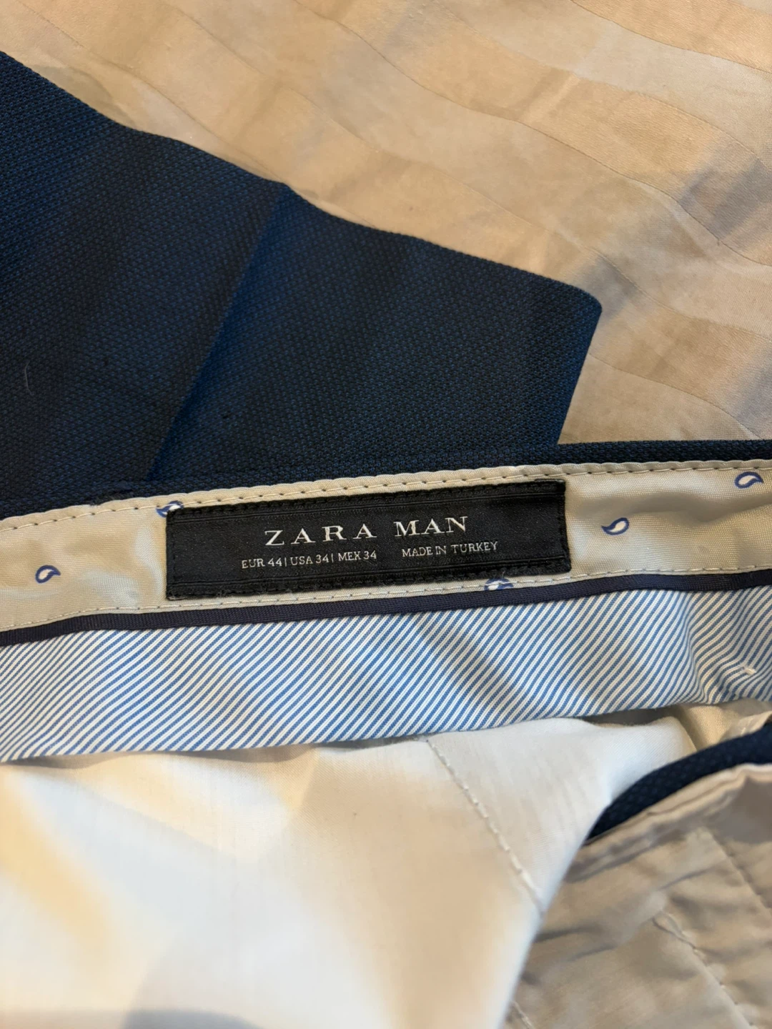 Zara Man Blue Patterned Dress Pants Size 34 - photo 2