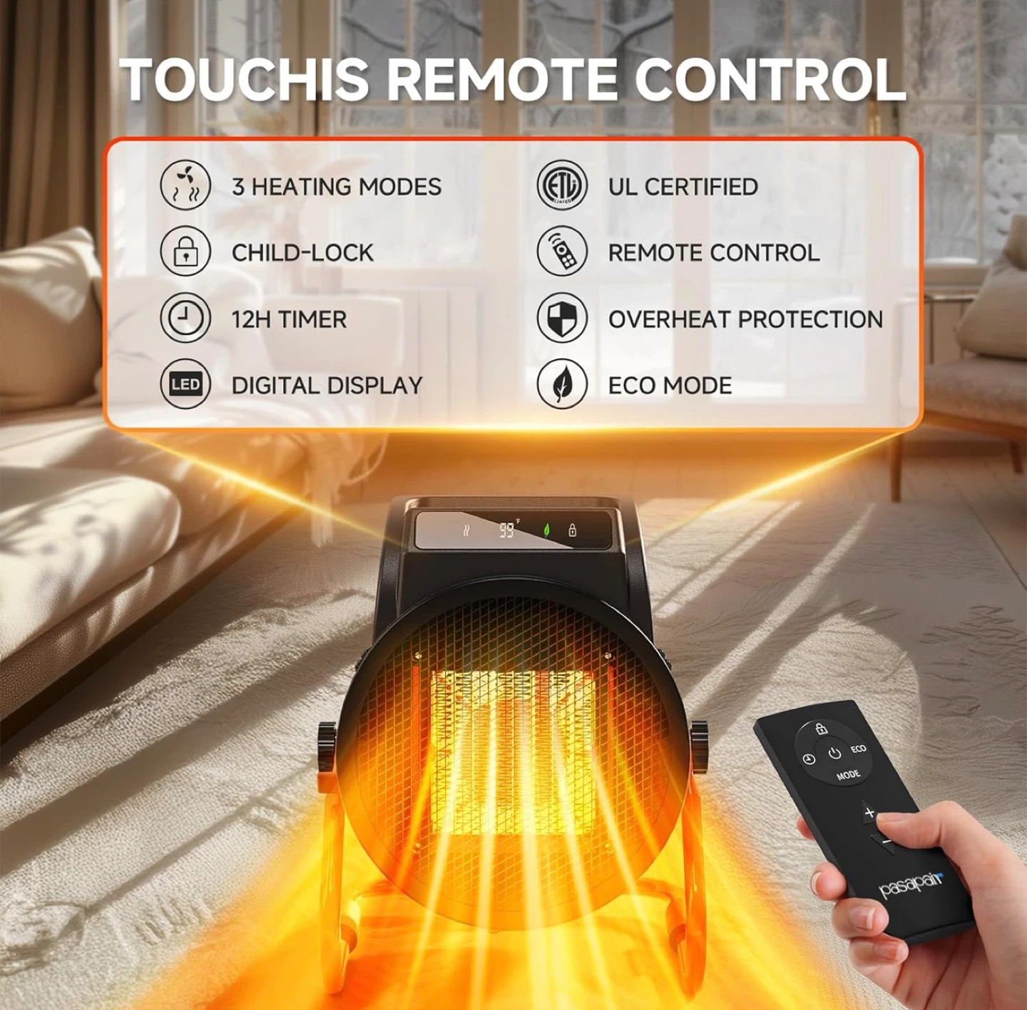 Heater with Remote, 1500W - photo 3