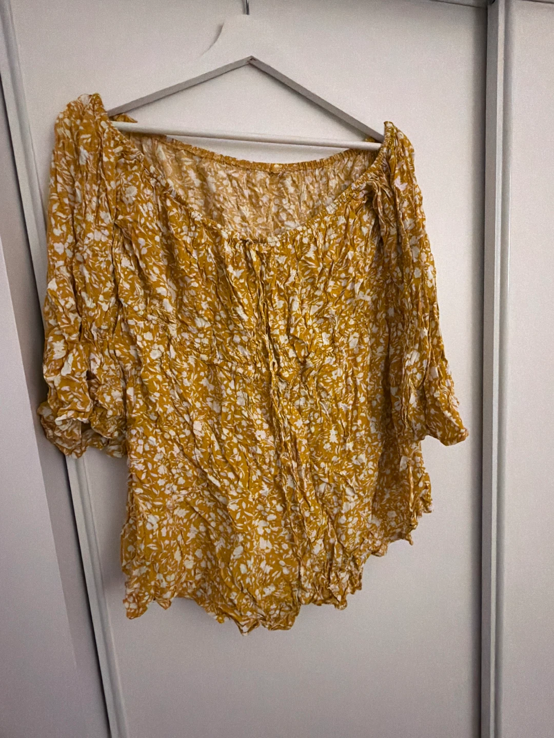 Yellow Floral Off-the-Shoulder Romper