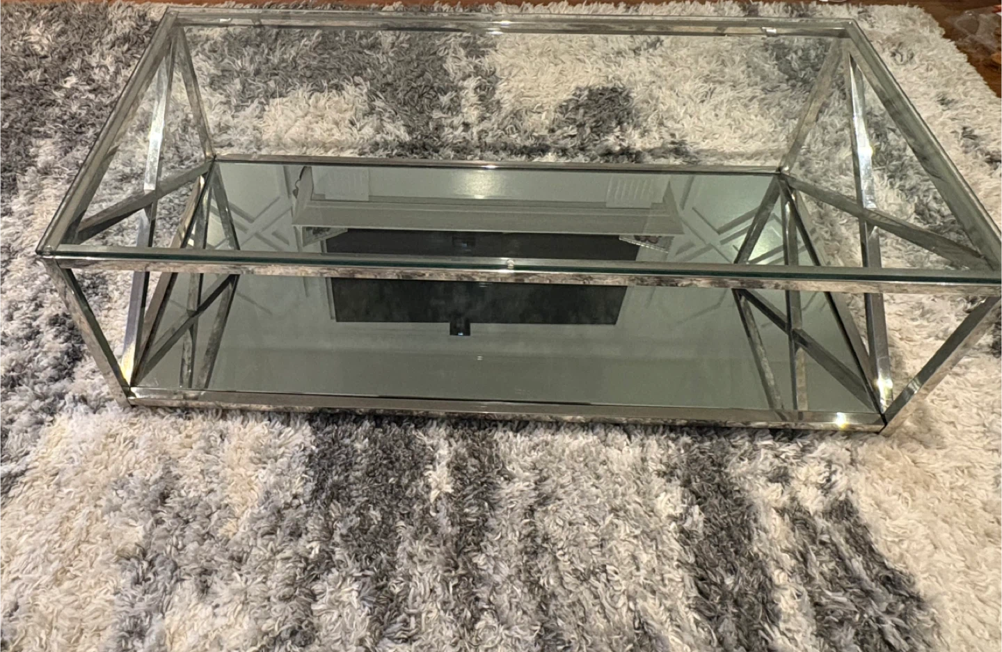 Glass and Chrome Coffee Table - photo 3