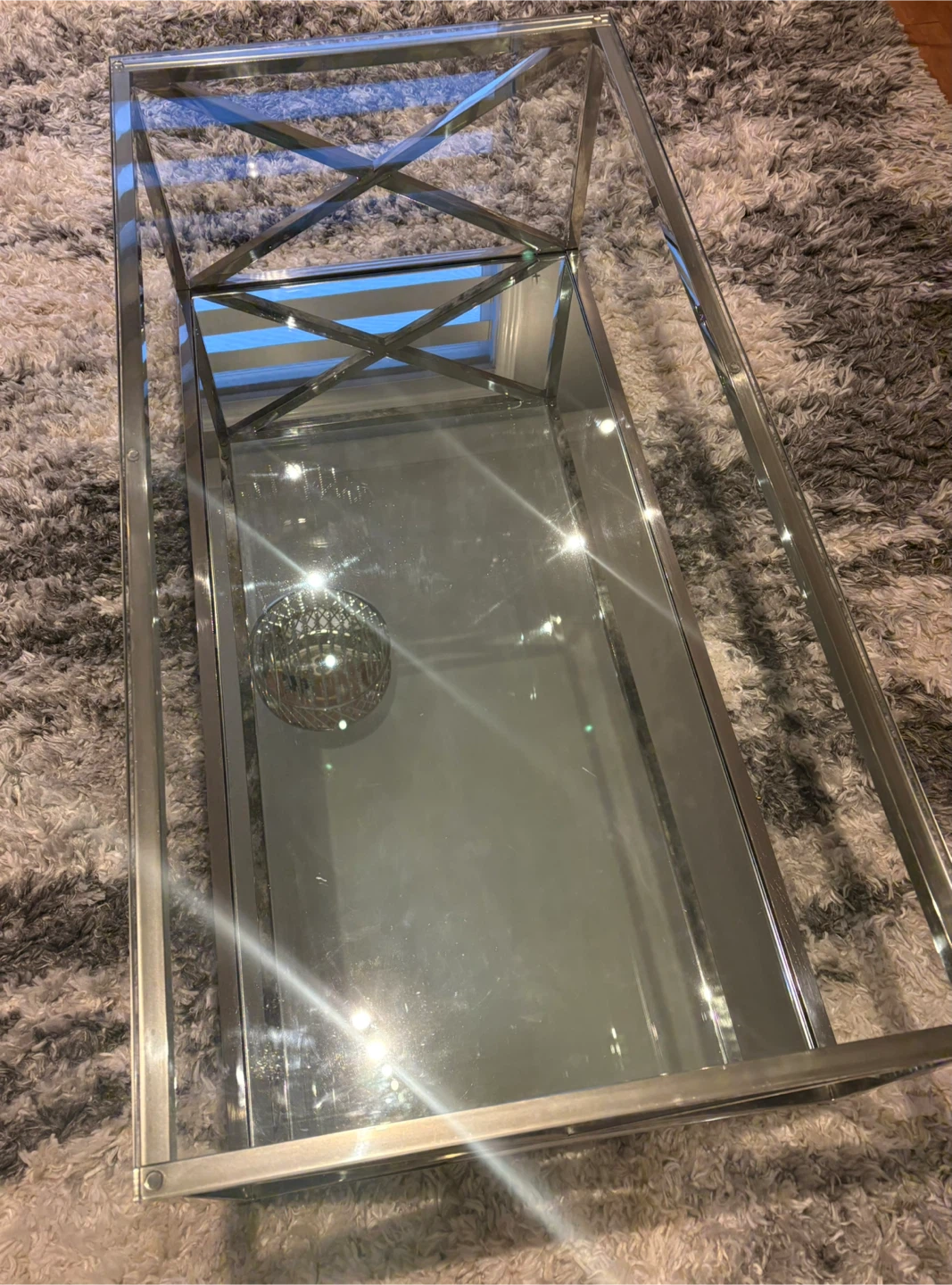 Glass and Chrome Coffee Table - photo 5