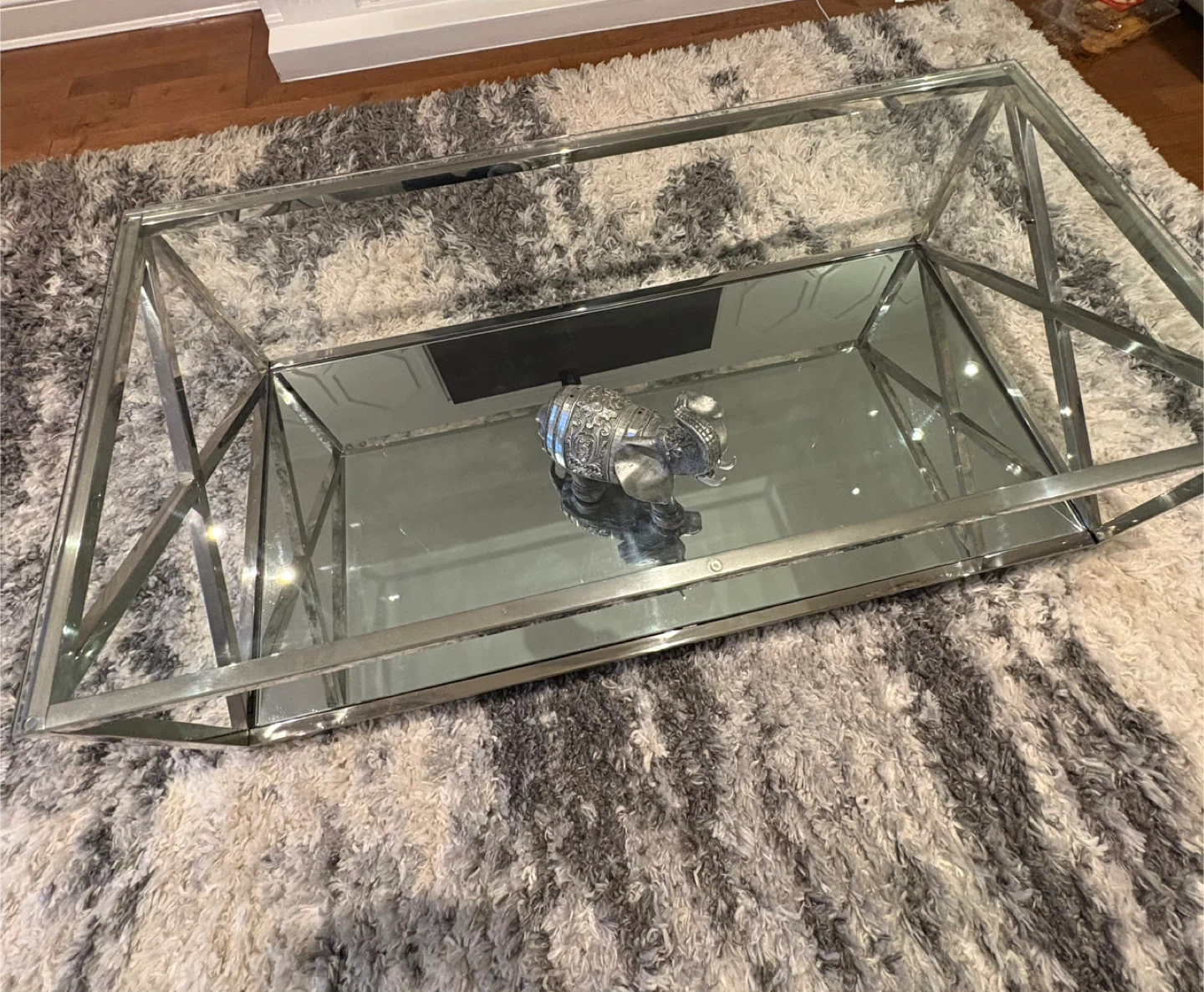 Glass and Chrome Coffee Table - photo 2